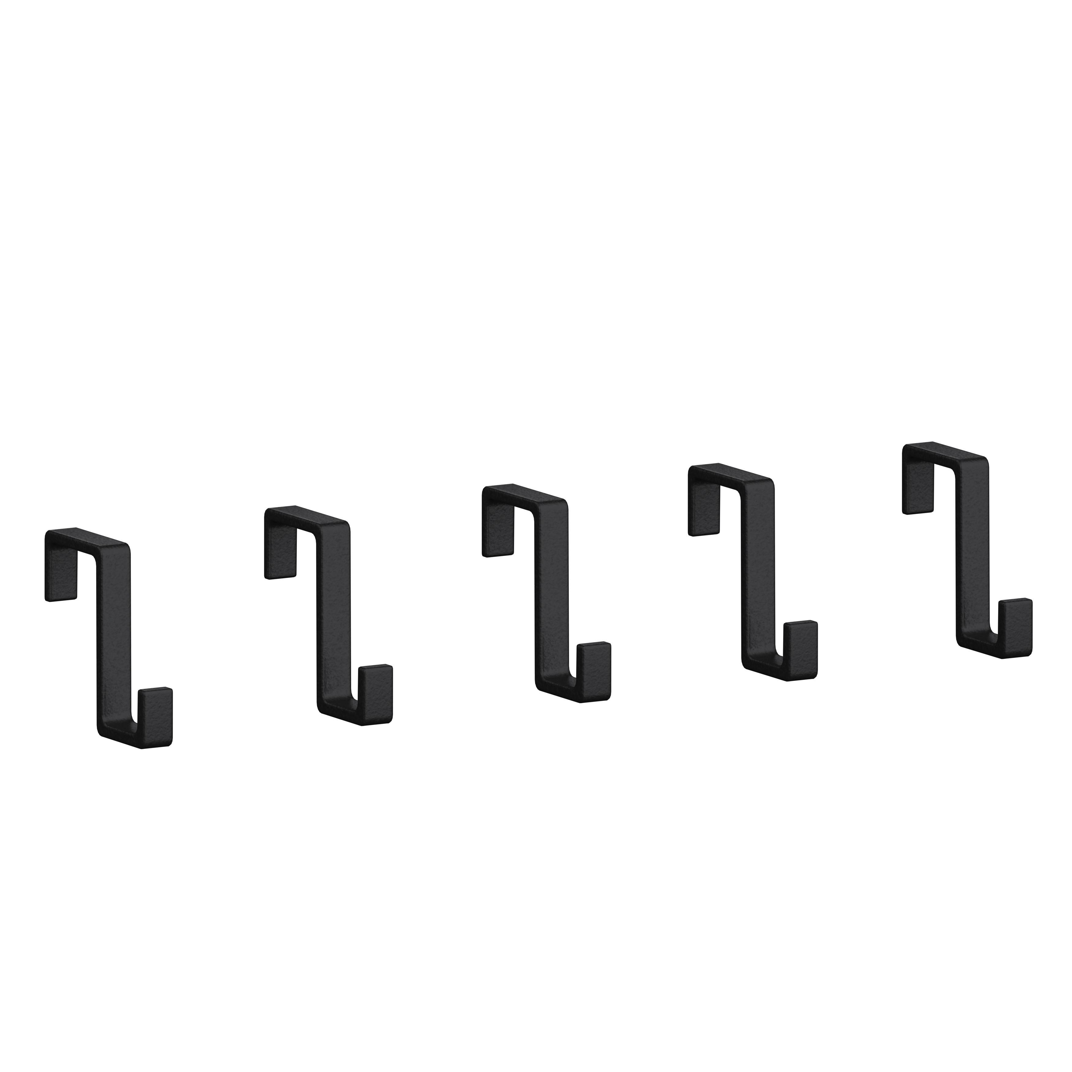 Sada háčikov Systemstyle sada 5 kusov - čierna, Modern, kov (0,5/2,7/3cm) - System Style