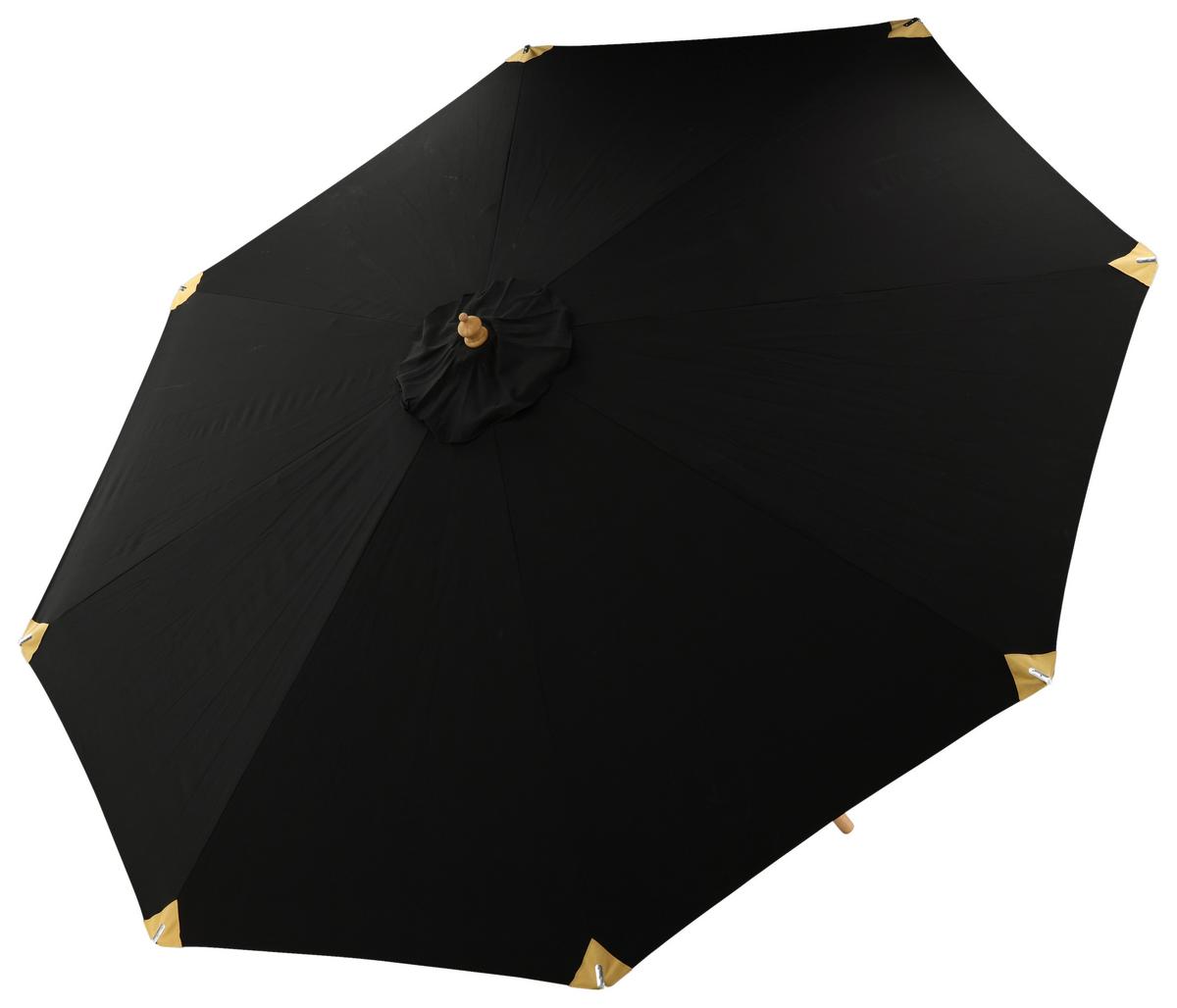 Sonnenschirm Nypo DM: 330cm H: 258cm Schwarz - Schwarz, KONVENTIONELL (330/258/330cm) - Gardenson