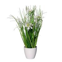 Kunstblume Wiesenblumengras - Weiß, Basics (38cm)