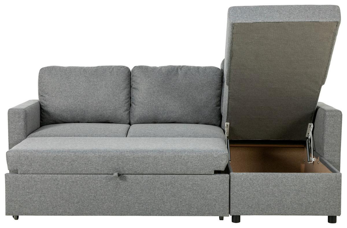 Ecksofa Rosi - Schwarz/Grau, Basics, Textil (215/145cm) - P & B