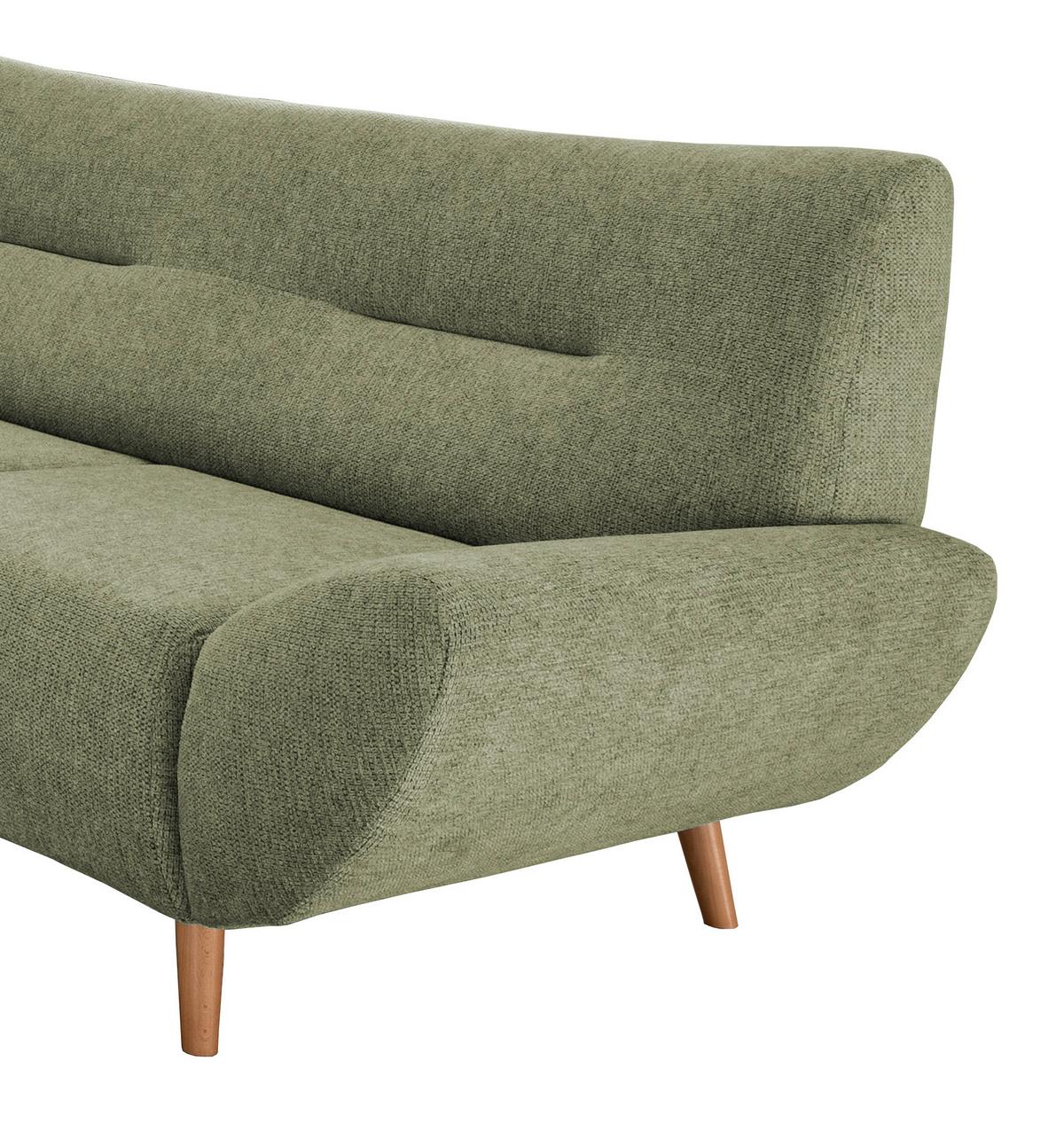 3-Sitzer-Sofa Drago Grün Zierkissen - Wildeiche/Grün, MODERN, Holz/Textil (205/81/90cm) - MID.YOU