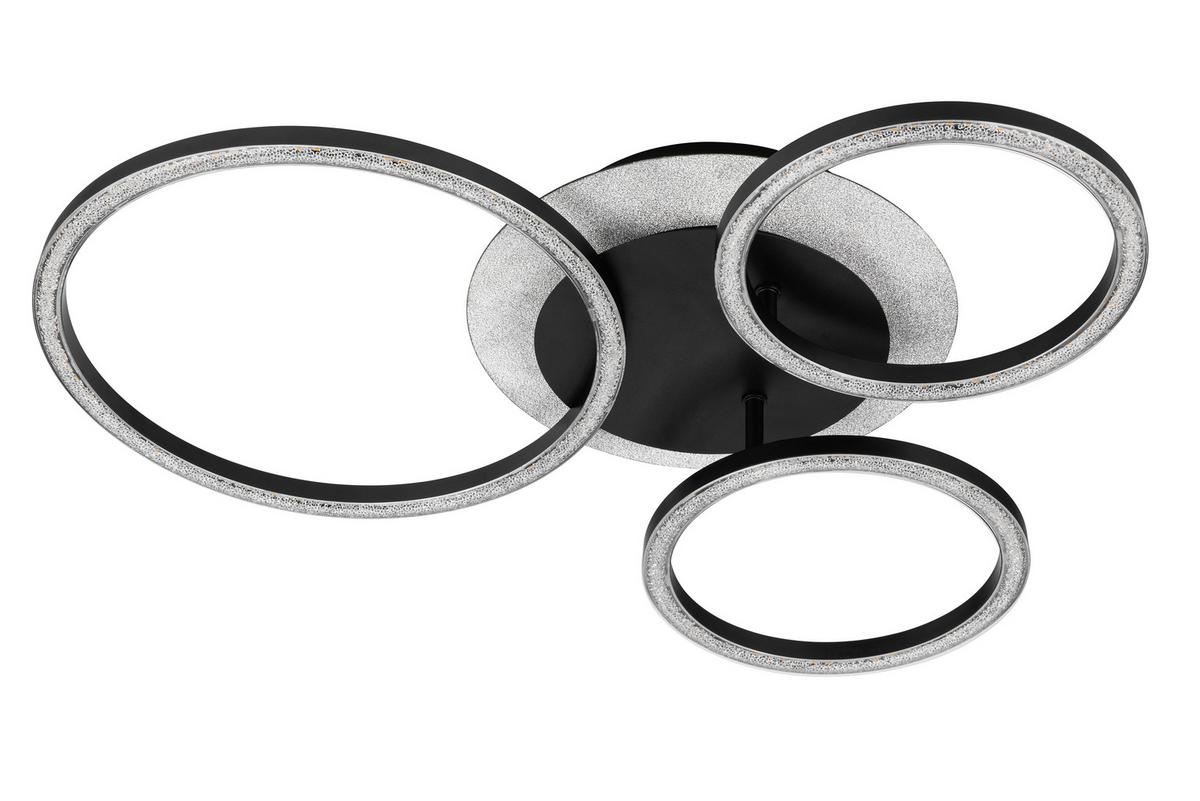 LED-Deckenleuchte Ringo - Schwarz, MODERN, Kunststoff/Metall (51,5/45.5/11,5cm)