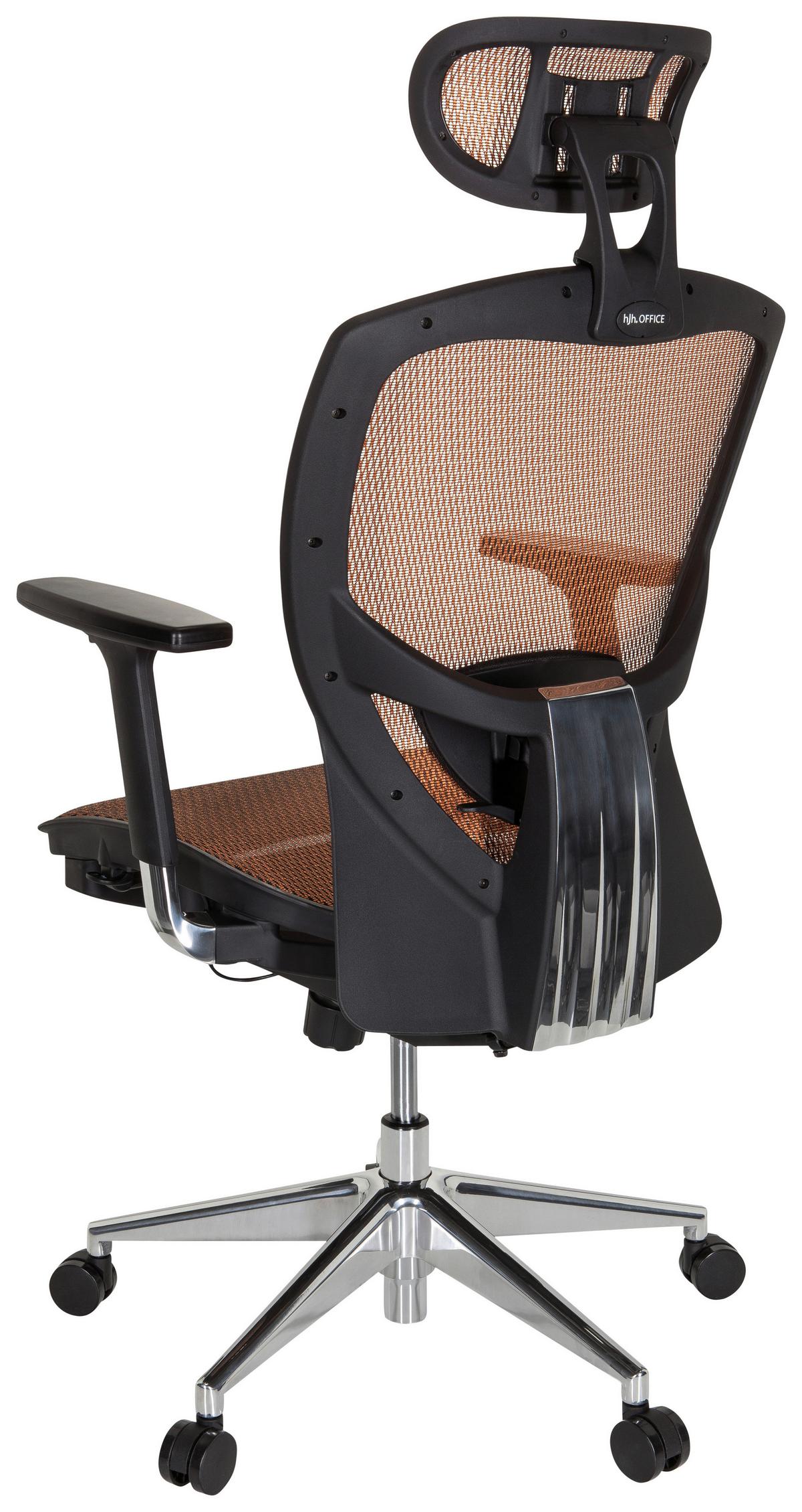 Bürostuhl Venus One Orange/schwarz Bis 120 Kg - Silberfarben/Schwarz, Basics, Kunststoff/Textil (61/148/48cm) - MID.YOU