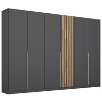 Drehtürenschrank B: 271 cm Lamella Grau/Eiche Dekor - Eiche Artisan/Grau, MODERN, Holzwerkstoff (271/210/54cm) - Rauch Möbel