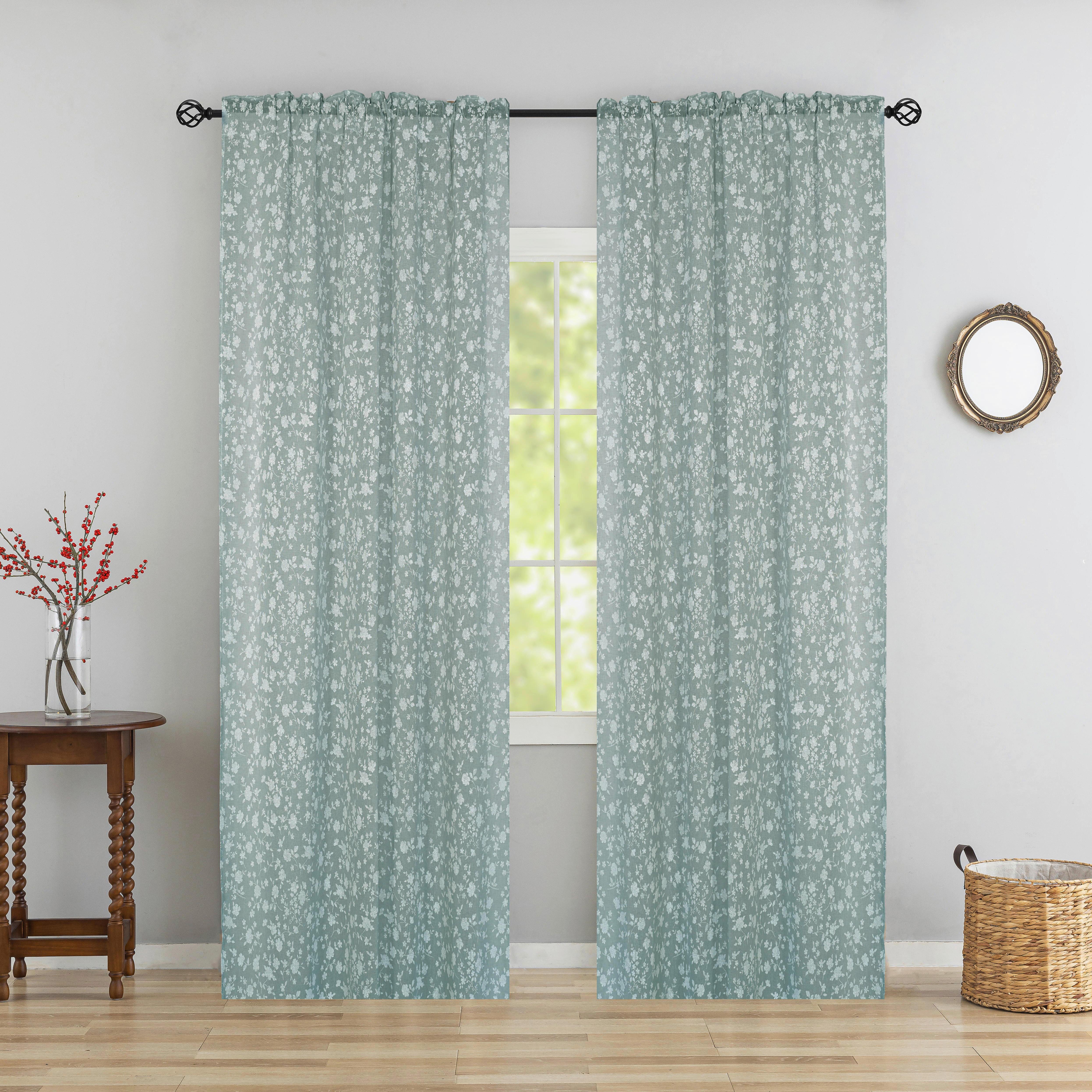 Fertigvorhang Irina - Mintgrün, ROMANTIK / LANDHAUS, Textil (140/245cm) - James Wood