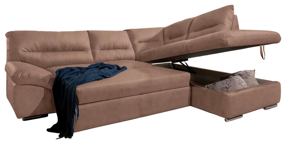 Sarokgarnitúra William - cappuccino, Modern, bőr (286/90/216cm)