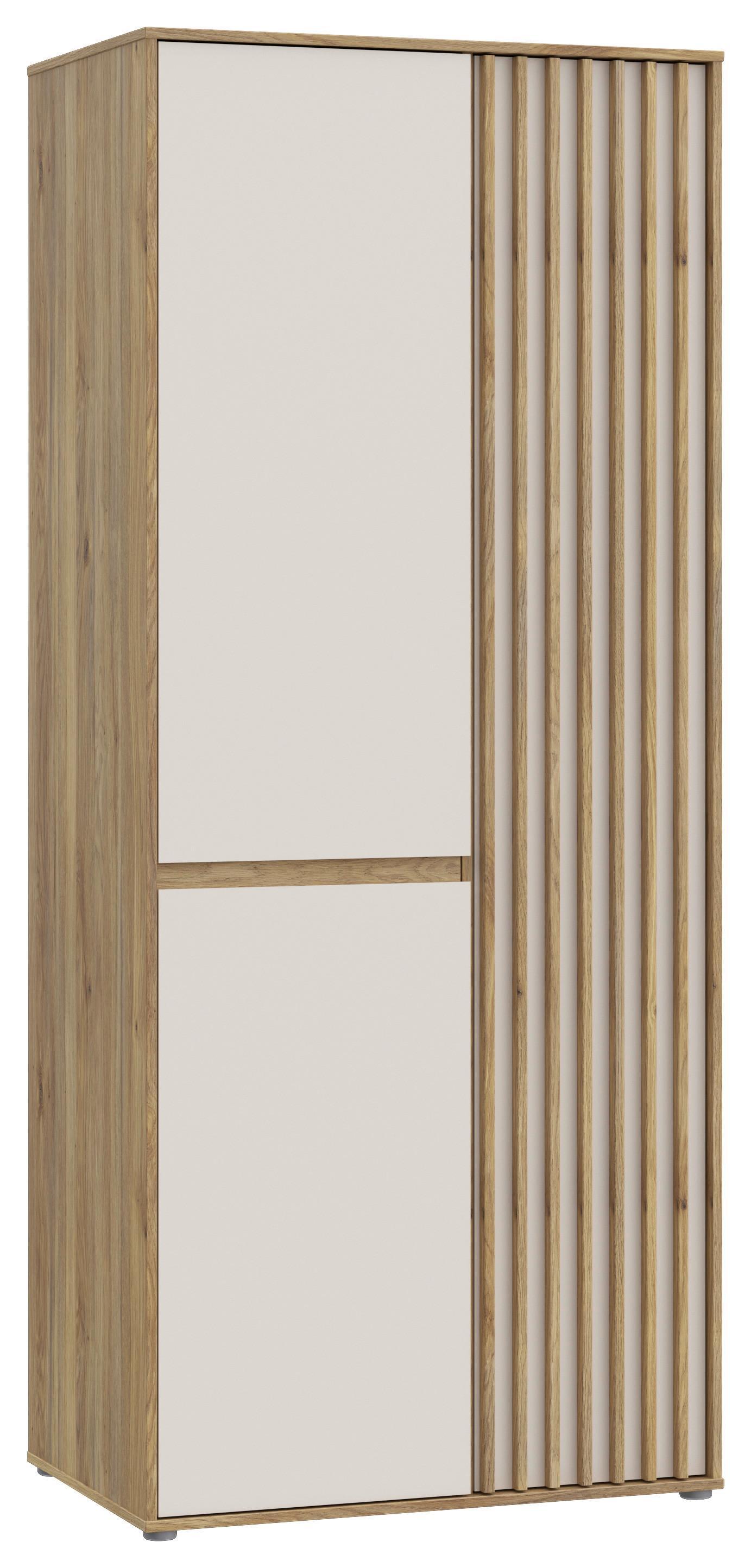 Comodă Înaltă Eliston - tölgyfa színű/homokszínű, Natur, műanyag/faalapú anyag (84/200,1/54cm) - Modern Living