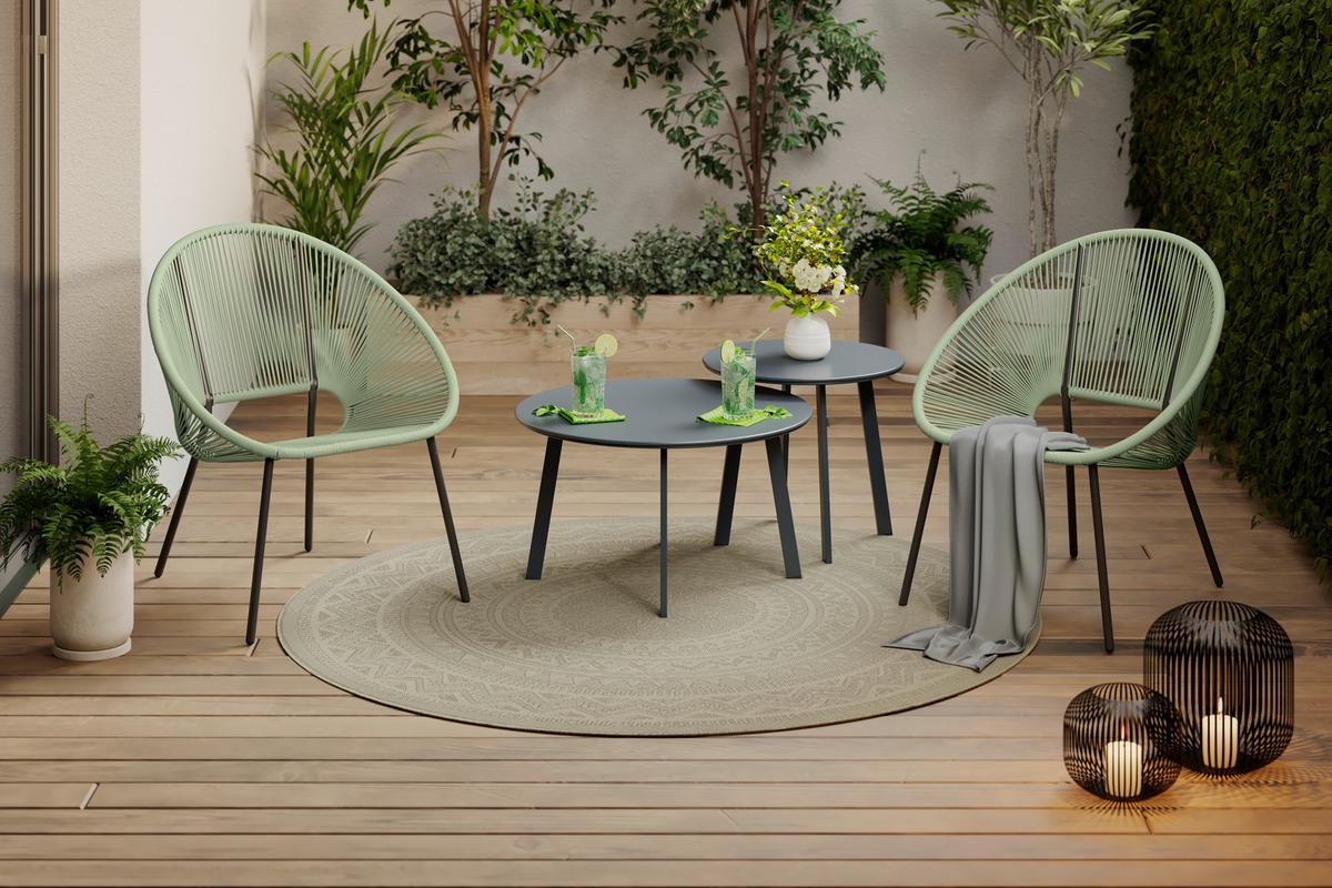 Loungesessel Sun - Schwarz/Grau, MODERN, Kunststoff/Metall (69/82/68cm) - Beldano