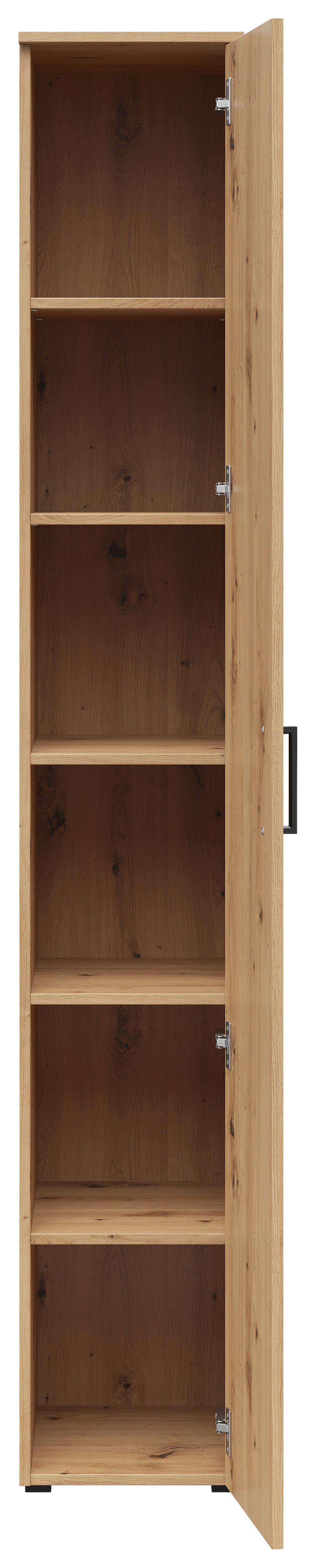 Skriňa MULTISTAURAUM - čierna/dub artisan, Modern, kompozitné drevo/plast (30/195/40cm)