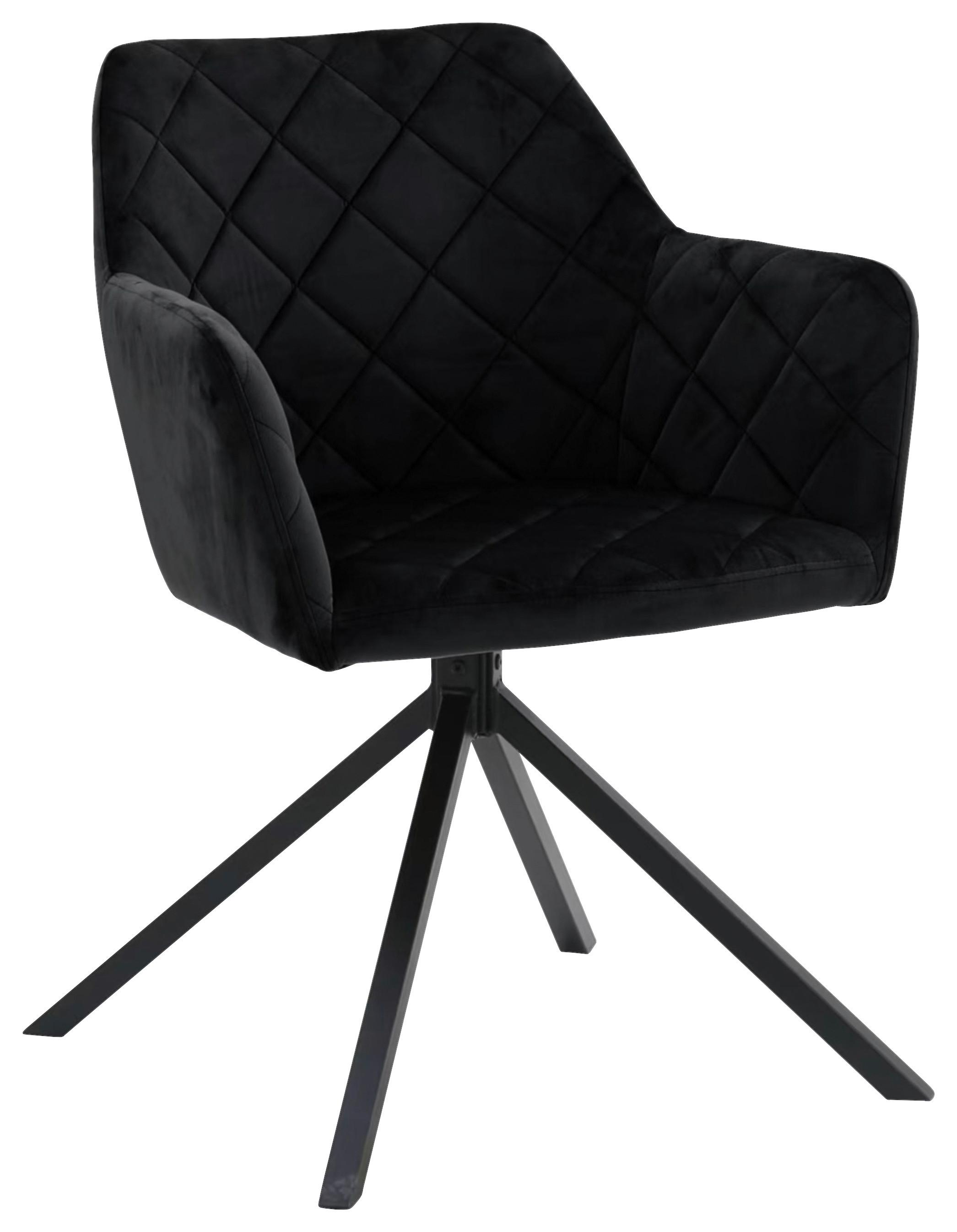 Stuhl Patti Anthrazit,sitzfl. 360° drehbar - Anthrazit/Schwarz, KONVENTIONELL, Textil/Metall (58/81/54cm)
