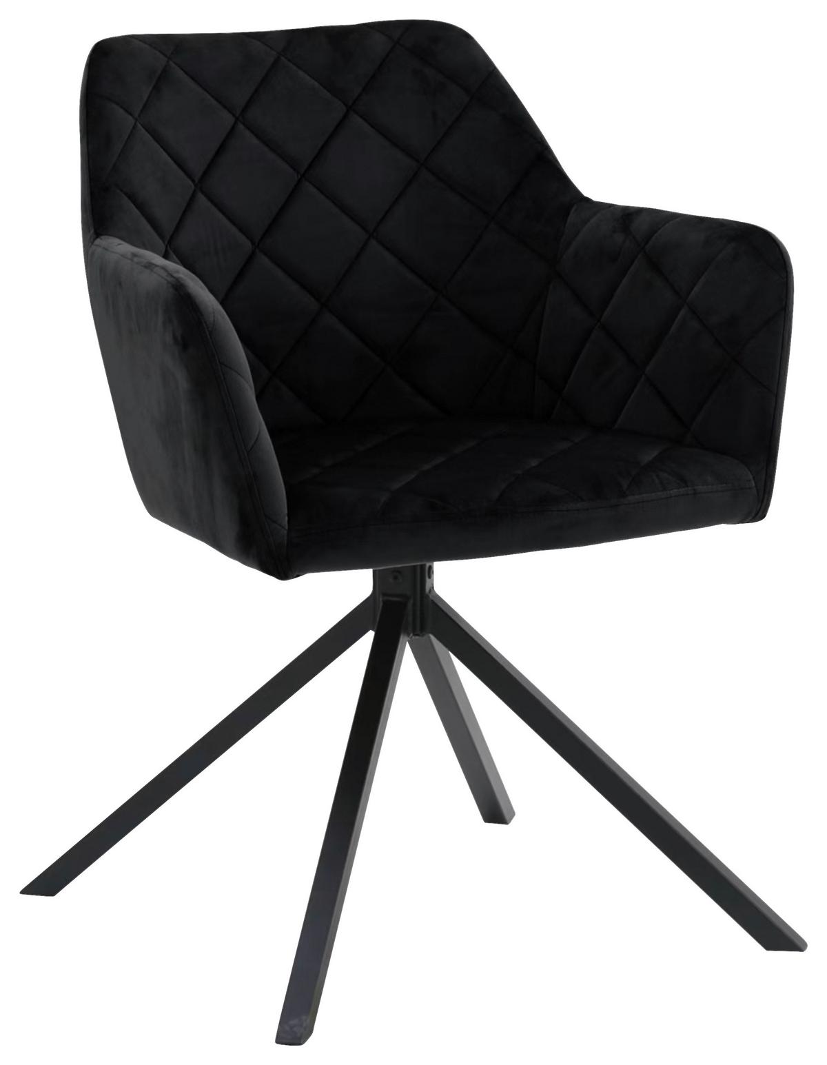 Stuhl Patti Anthrazit,sitzfl. 360° drehbar - Anthrazit/Schwarz, KONVENTIONELL, Textil/Metall (58/81/54cm)