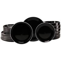 Tafelservice Nordic Gourmet Schwarz, 6 Pers., 18-teilig - Schwarz Hochglanz/Weiß, Basics, Keramik - Creatable