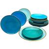 Kombiservice Keramik 4 Personen Geschirr Set Blau - Blau, Basics, Keramik (31,5/31,5/38cm) - Creatable