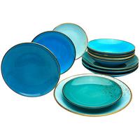 Kombiservice Keramik 4 Personen Geschirr Set Blau - Blau, Basics, Keramik (31,5/31,5/38cm) - Creatable