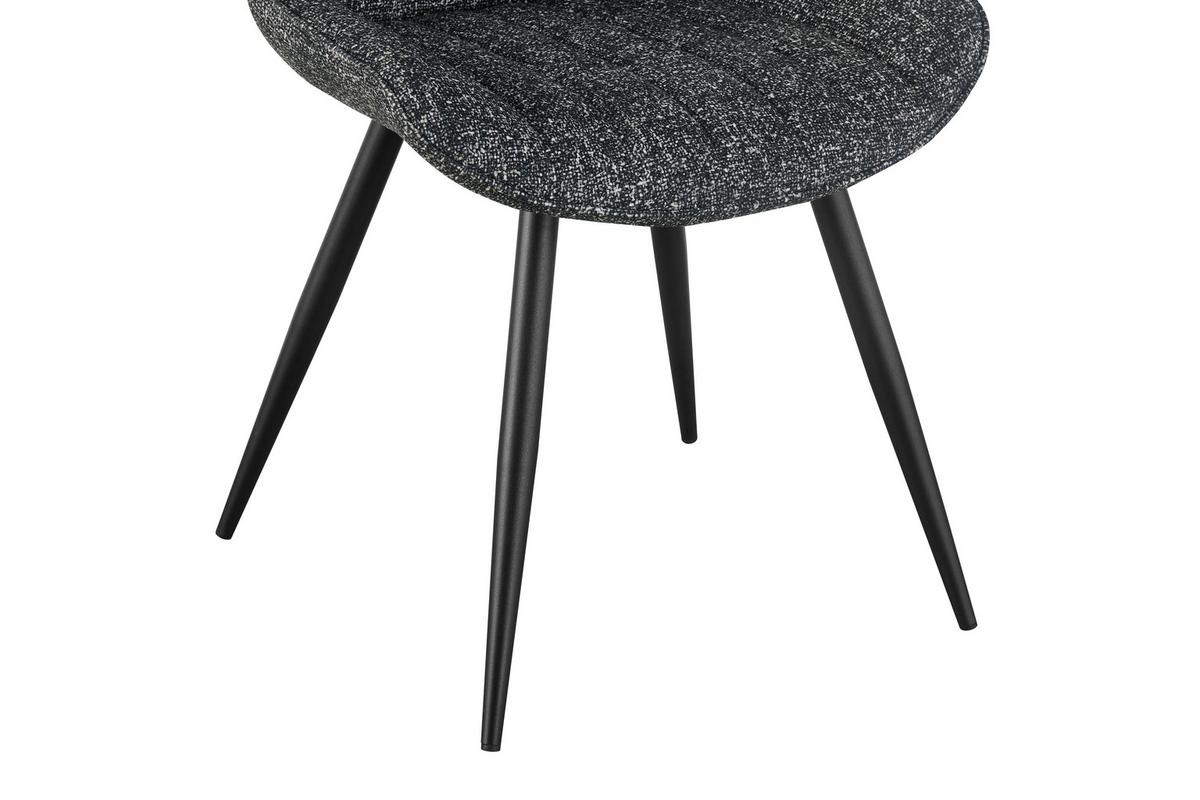 Vierfußstuhl Nikita Leinenoptik Anthrazit, B: 54cm - Anthrazit/Schwarz, KONVENTIONELL, Holz/Textil (54/88/61,5cm) - MID.YOU