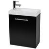Mosdószekrény Mosdóval Fantasy 40 + Leon - fekete/fehér, Konventionell, faalapú anyag/kő (40/47/22cm)