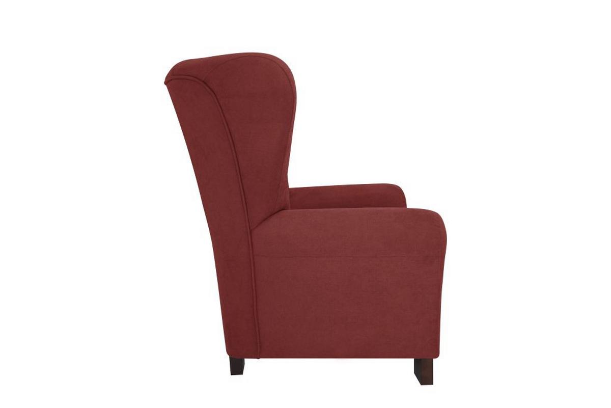 Křeslo ušák CHANDLER, vínově červená - vínově červená/hnědá, Design, dřevo/kompozitní dřevo (95/109/97cm) - Ondega