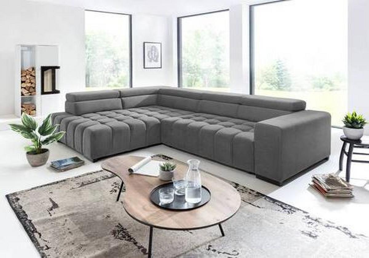 Eckschlafsofa Elias Neu Grau S: 201 Cm - Schwarz/Grau, Design, Textil (201/307cm) - Livetastic