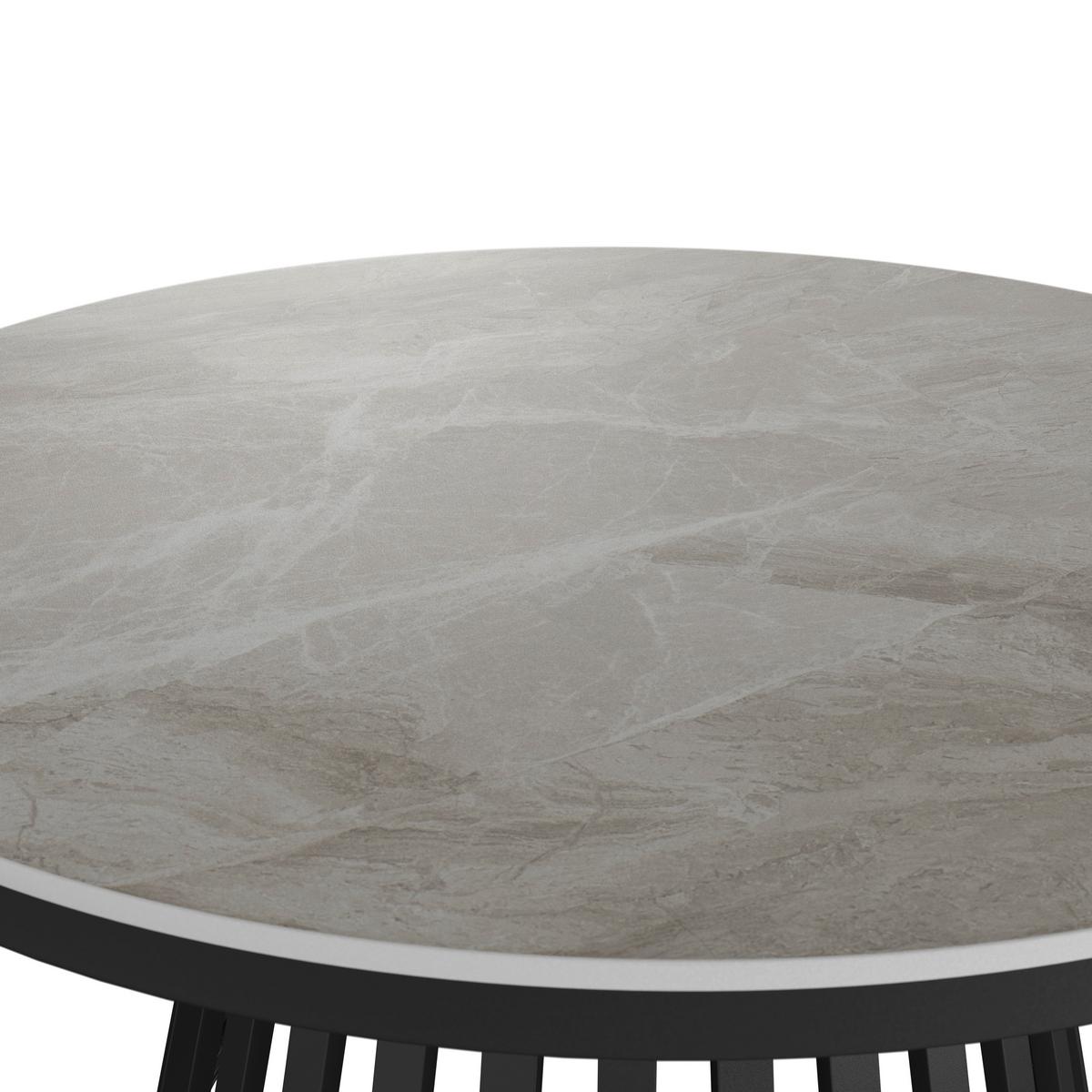KONFERENČNÍ STOLEK PELA - šedá/černá, Moderní, kov/kompozitní dřevo (90/90/45cm) - Bessagi Home