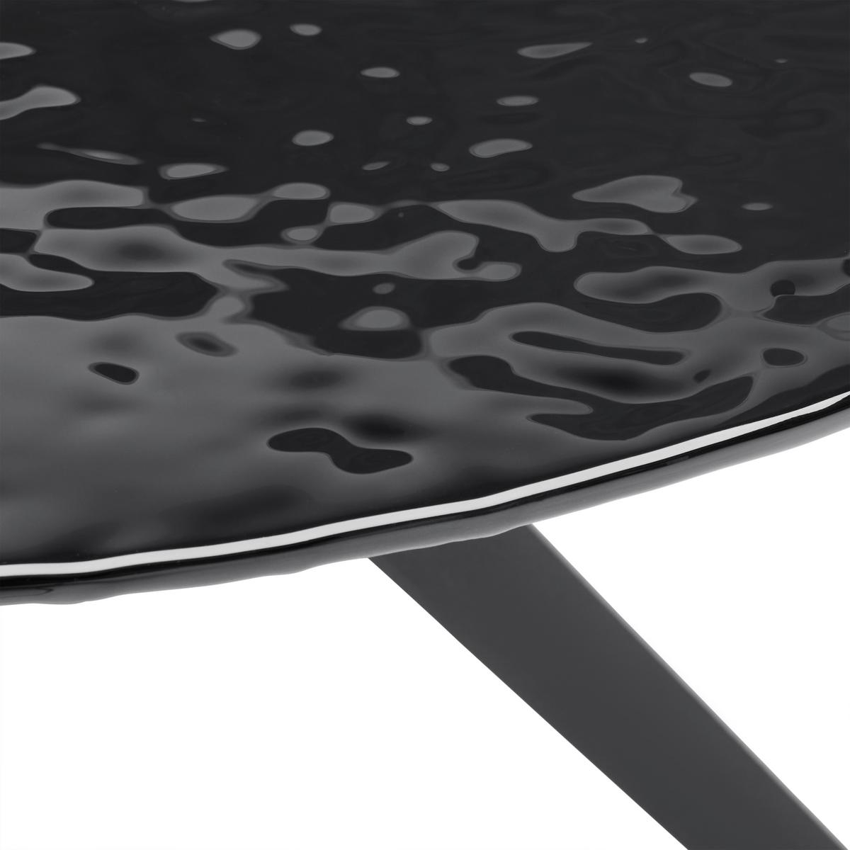 Sada stolků CONTI sklo bubble 70x38cm, 55x48cm - černá, Moderní, kov/sklo (70/55/70/55/38/48cm) - Mömax