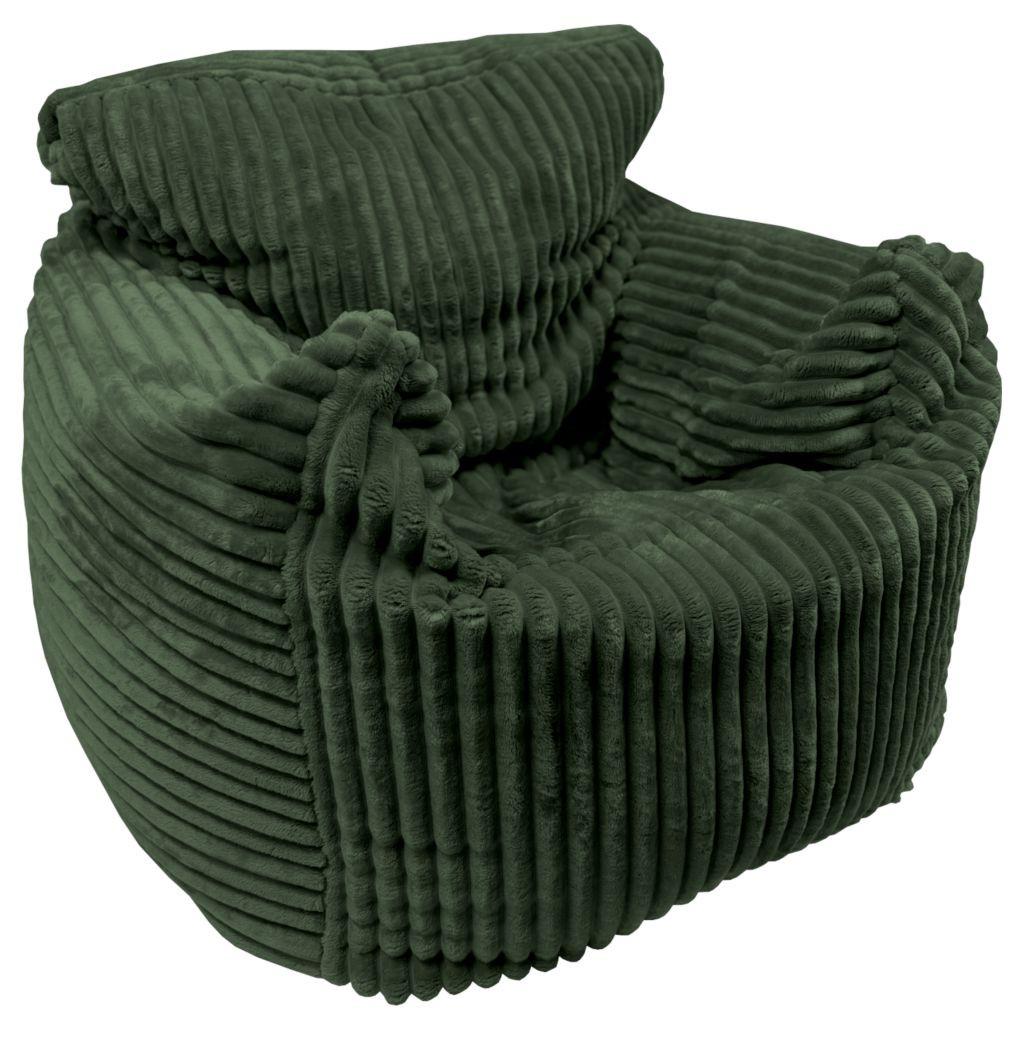 Sedací vak VALLVIK, tmavozelený menčester TILIA - tmavozelená, Design, textil (90/85/100cm)