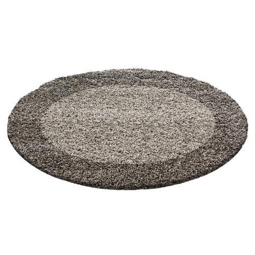Hochflor Teppich Taupe Life Rund Ø 200 cm