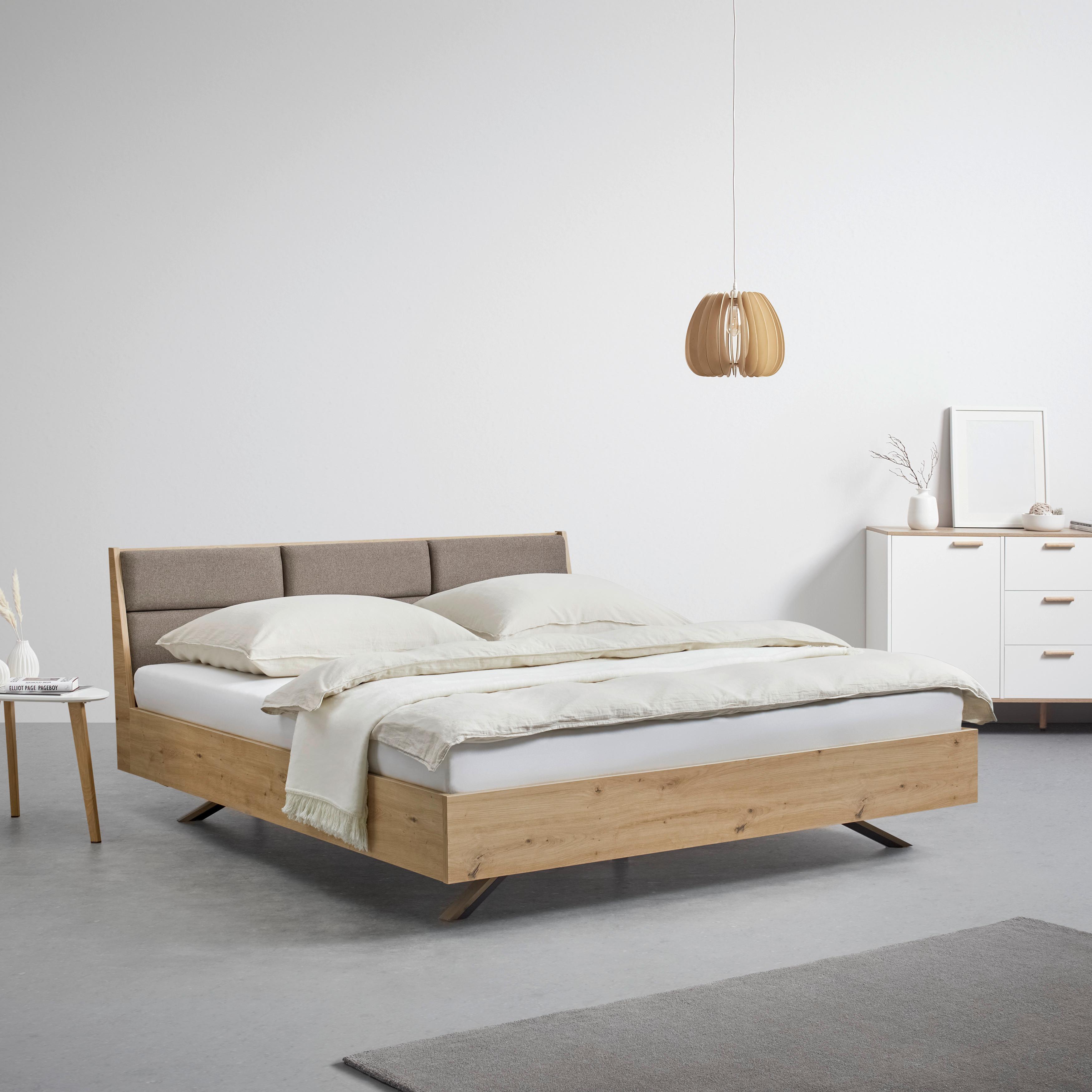 Manželská postel Dormio hnědá/dekor dub 180x200 - barvy dubu/černá, Moderní, kov/dřevo (180/200cm) - Bessagi Home