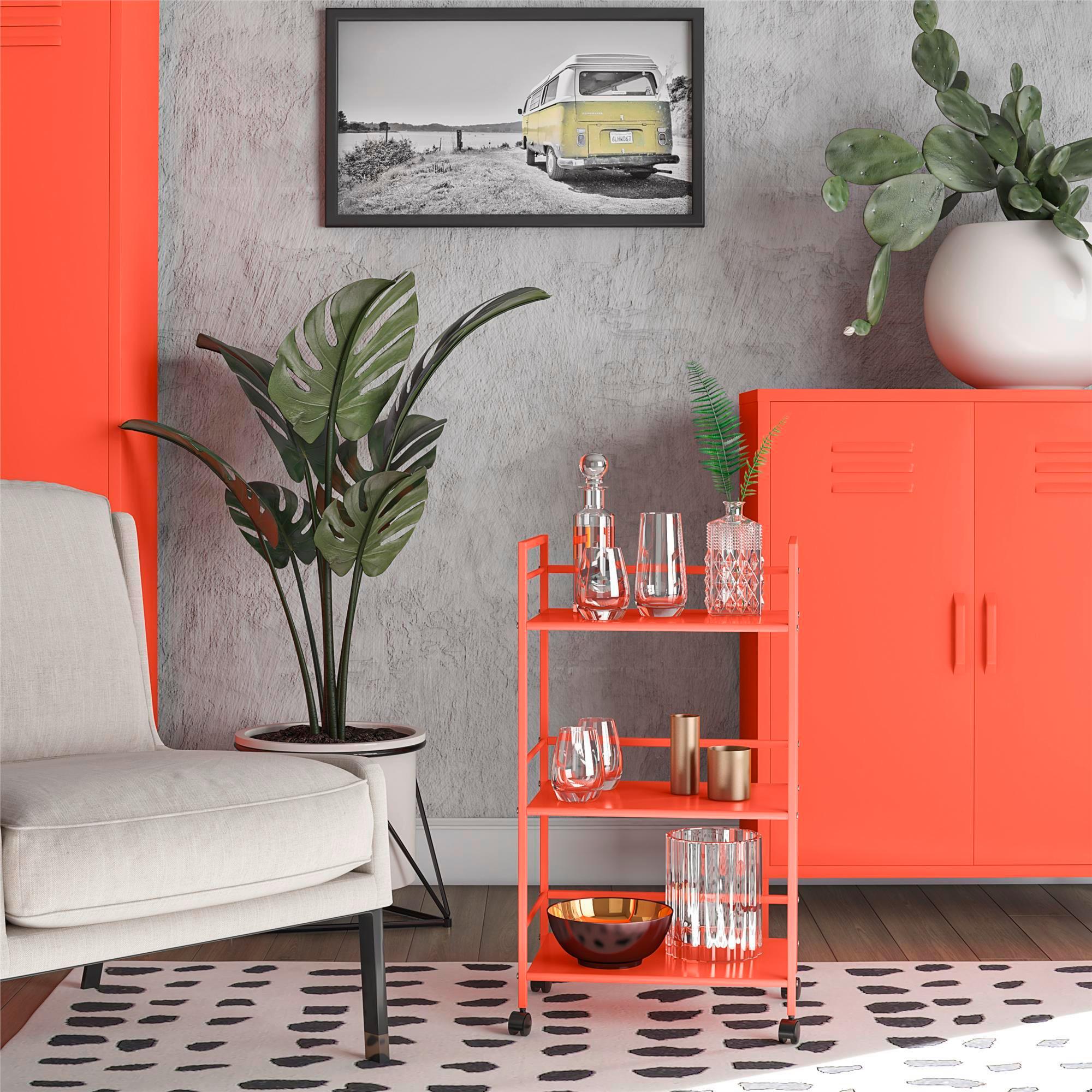 Servierwagen Cache Orange B: 43 cm - Orange, Design, Kunststoff/Metall (43/77/29cm) - MID.YOU