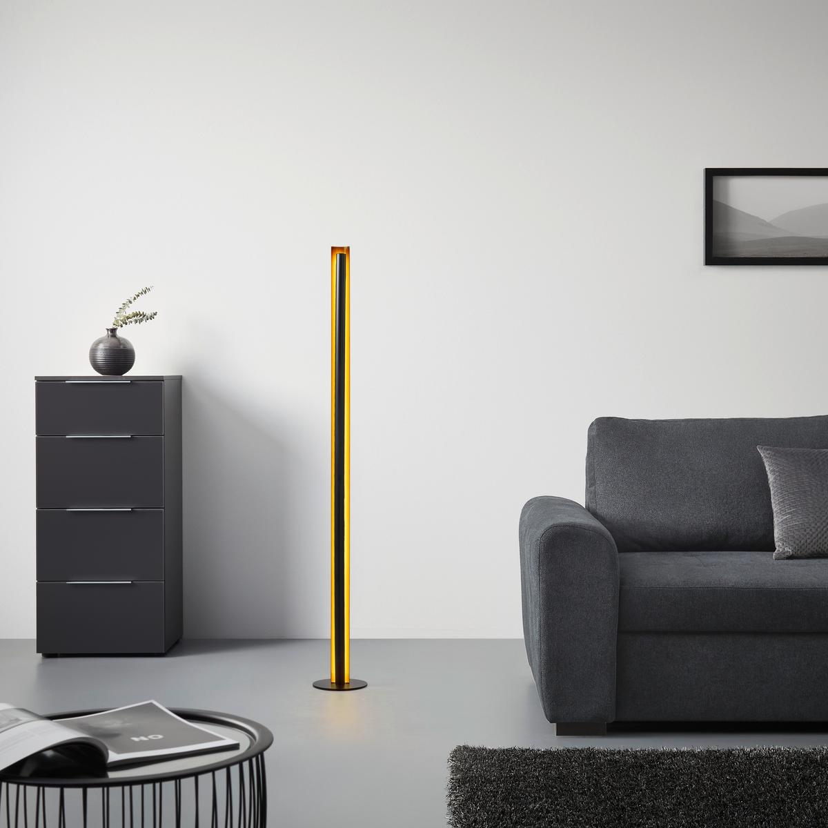 Stojací LED svítidlo GUMO, P/V: 20/144cm - černá/barvy zlata, Moderní, kov (18/144cm) - Mömax