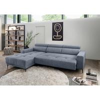 Ecksofa Intera, Hellblau S: 188x276 Cm - Schwarz/Hellblau, KONVENTIONELL, Textil (188/276cm) - Livetastic