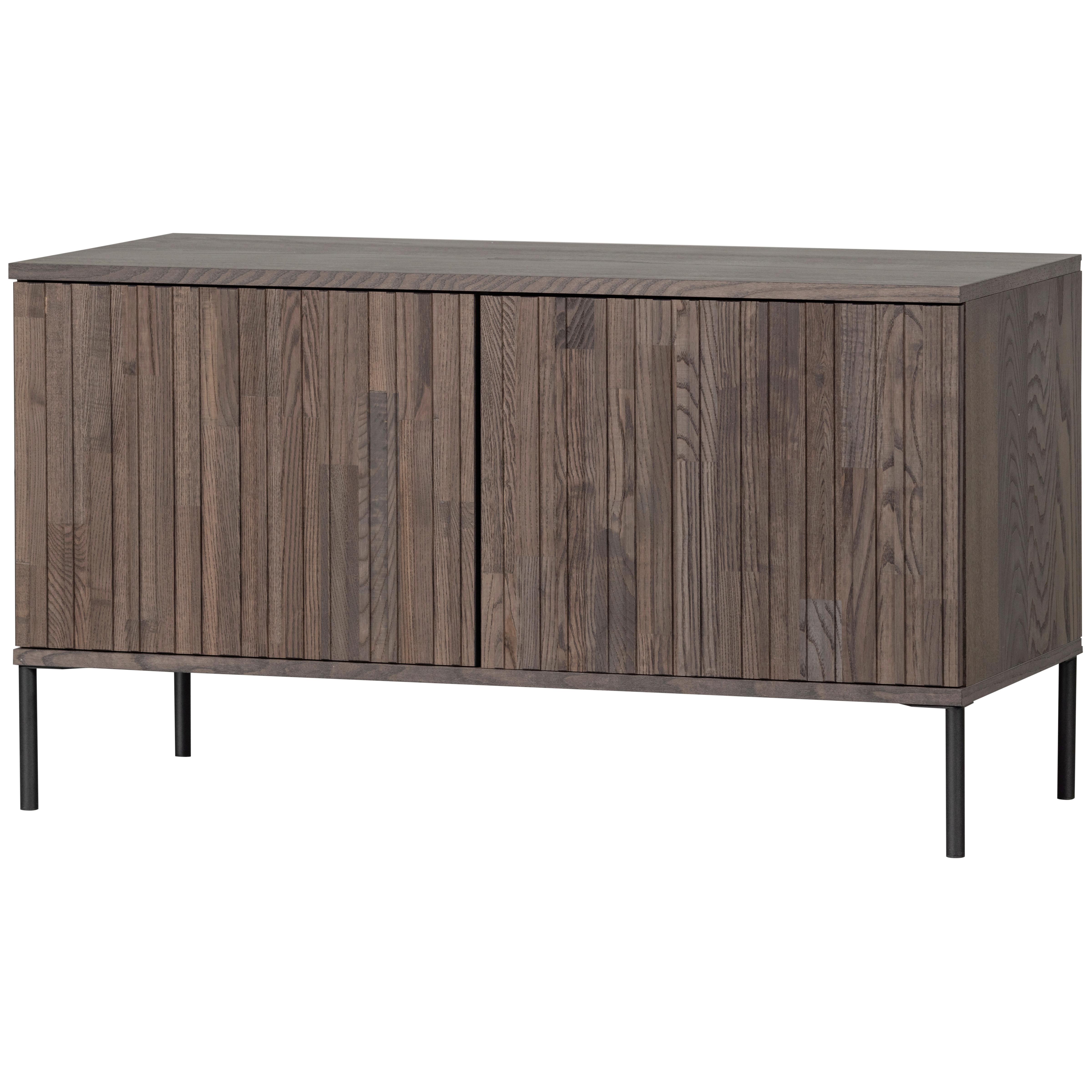 LOWBOARD Gravure Braun B: 100cm - Schwarz/Braun, Design, Holz (100/56/44cm) - Livetastic