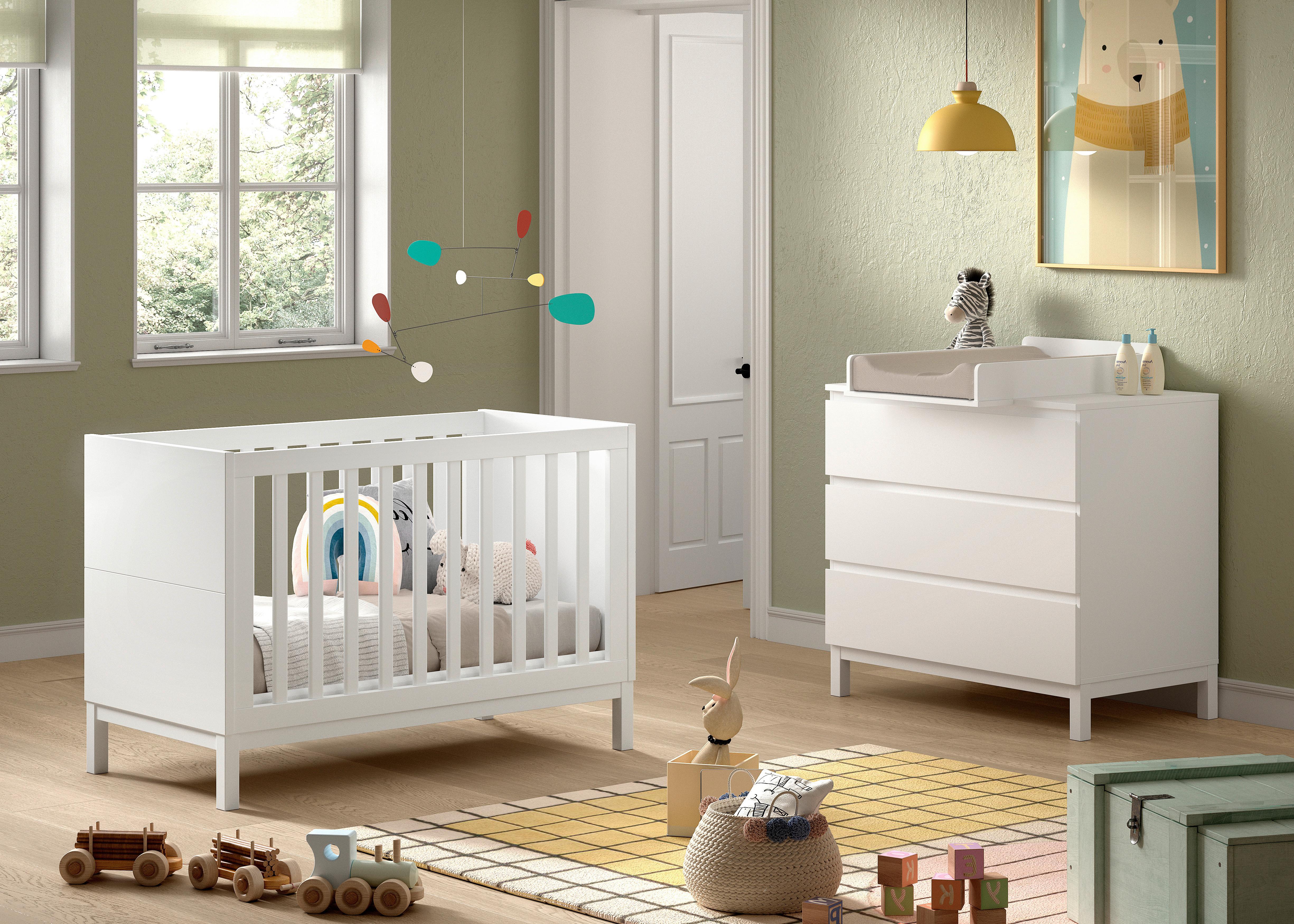 BABYZIMMER Eva Weiß 3-Teilig - Weiß, MODERN, Holz/Holzwerkstoff - Vipack