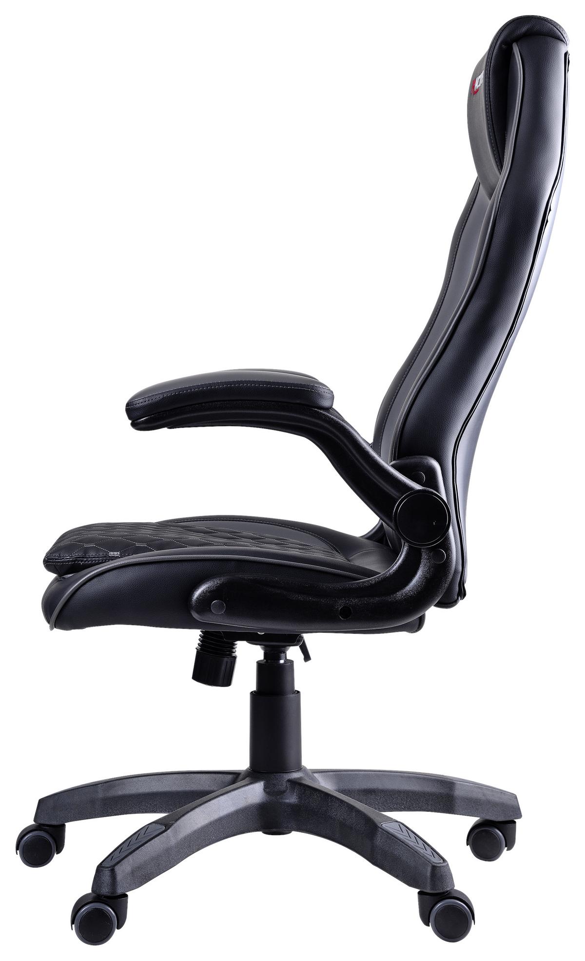 Gaming Stuhl Racing Kappa Mit Wippmechanik Schwarz/grau - Schwarz/Grau, Basics, Holz/Kunststoff (68,5/112-123/65,5cm)