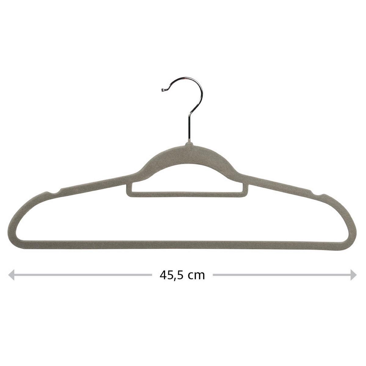 Kleiderbügel Set Grau B: 45,5 cm - Grau, Basics, Kunststoff (45.5/23/3.6cm) - Kesper