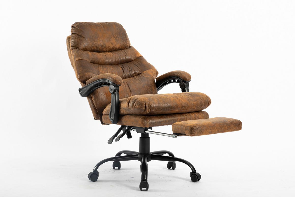 Drehstuhl Big Boss Braun/ Schwarz Bis 140 Kg - Schwarz/Braun, MODERN, Kunststoff/Textil (64/114-122/72cm) - MID.YOU