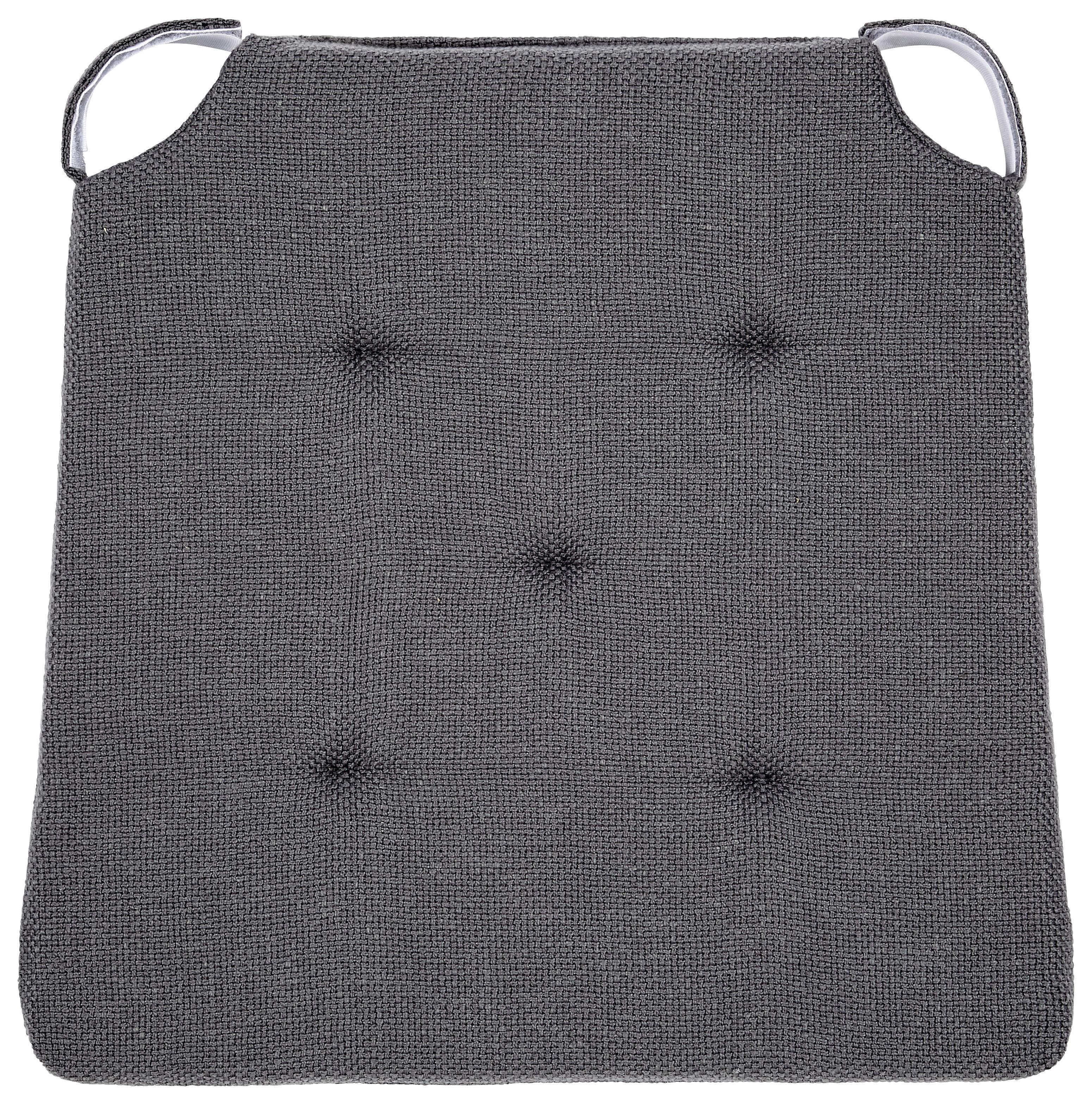 Sitzkissen Kirsten - Anthrazit, MODERN, Textil (40/40/2,5cm) - Luca Bessoni