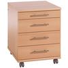 Rollcontainer Buche Dekor Serie 500 41,6x56,9x50 cm - Buchefarben, Basics, Holzwerkstoff/Kunststoff (41,6/56,9/50cm) - MID.YOU