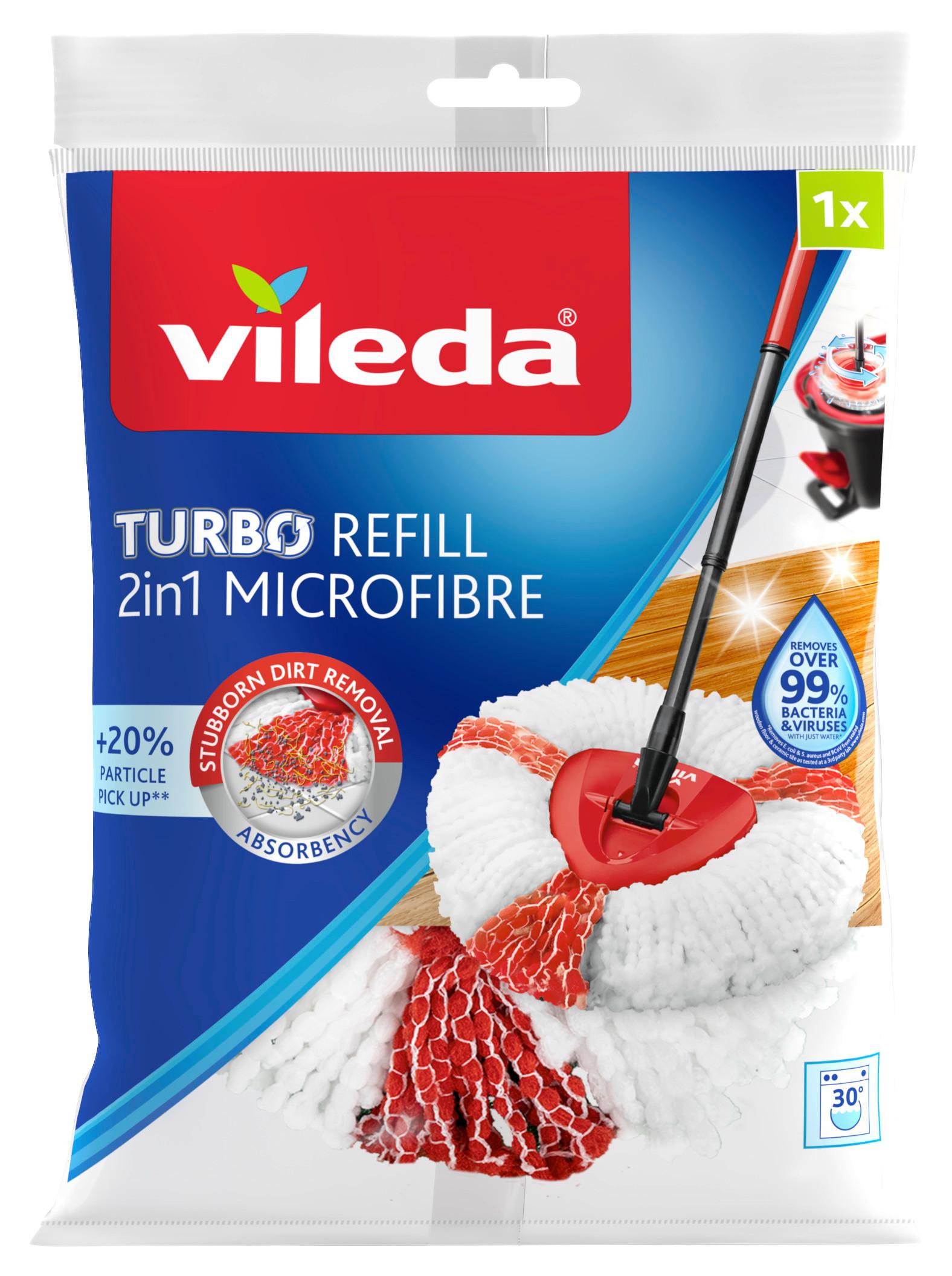 Wischbezug Easy Wring Mocio Turbo Bezug - Rot/Weiß, Basics, Textil (20/4/30cm) - Vileda