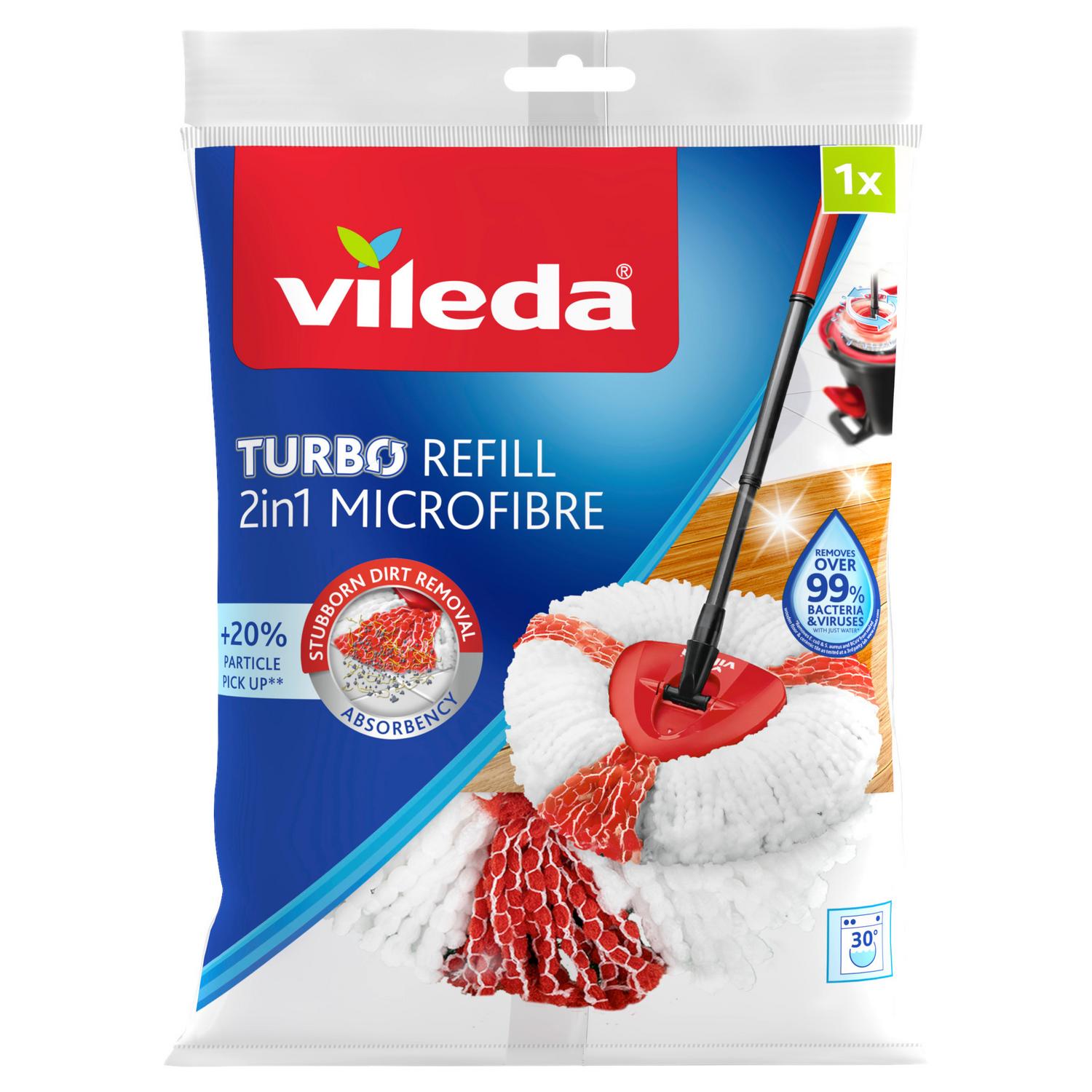 Vileda Wischbezug Easy Wring Mocio Turbo Bezug Rot, Weiß 4x30x20 cm