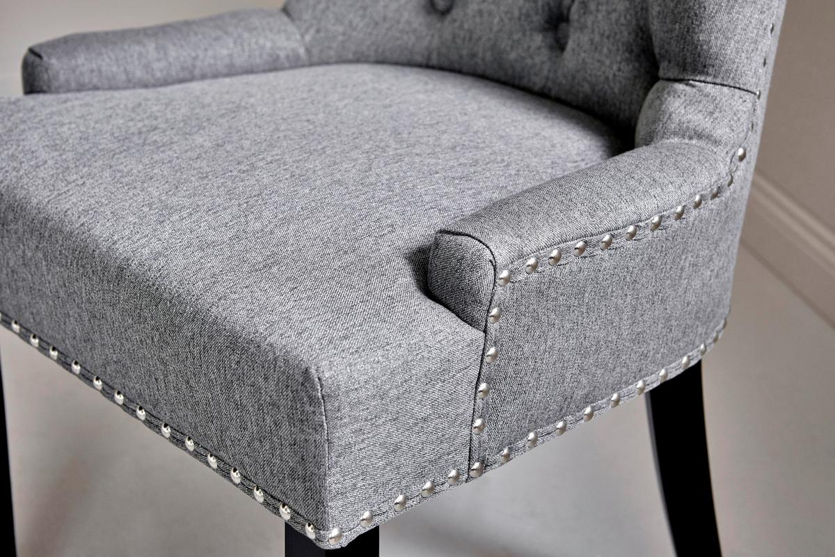 Stuhl Savik Devon Grau/schwarz B: 56 Cm - Schwarz/Grau, MODERN, Holz/Textil (56/62,5/91cm) - Livetastic