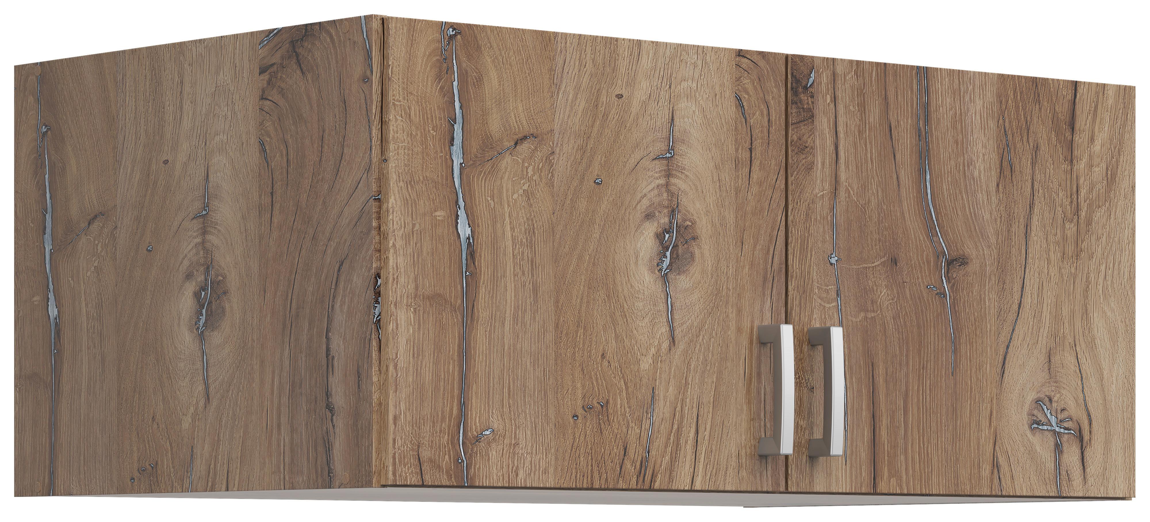Nadstavec BRANDO 91cm dekor dub Flagstaff - farby duba/strieborná, Konvenčný, kompozitné drevo/plast (91cm)