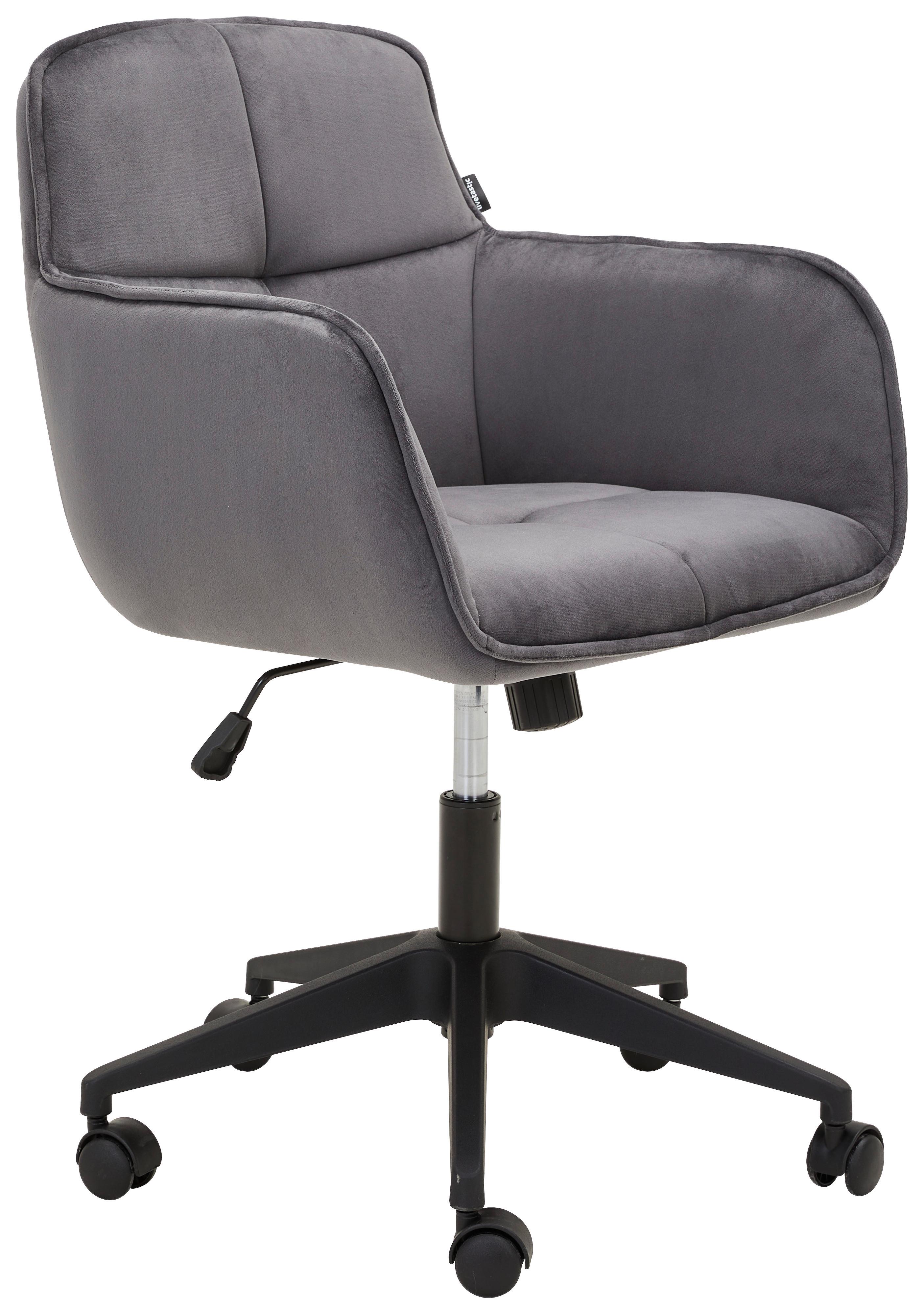 Bürostuhl Salvador höhenverstellbar Dunkelgrau - Dunkelgrau/Schwarz, MODERN, Kunststoff/Textil (60/80-90/62cm) - Livetastic