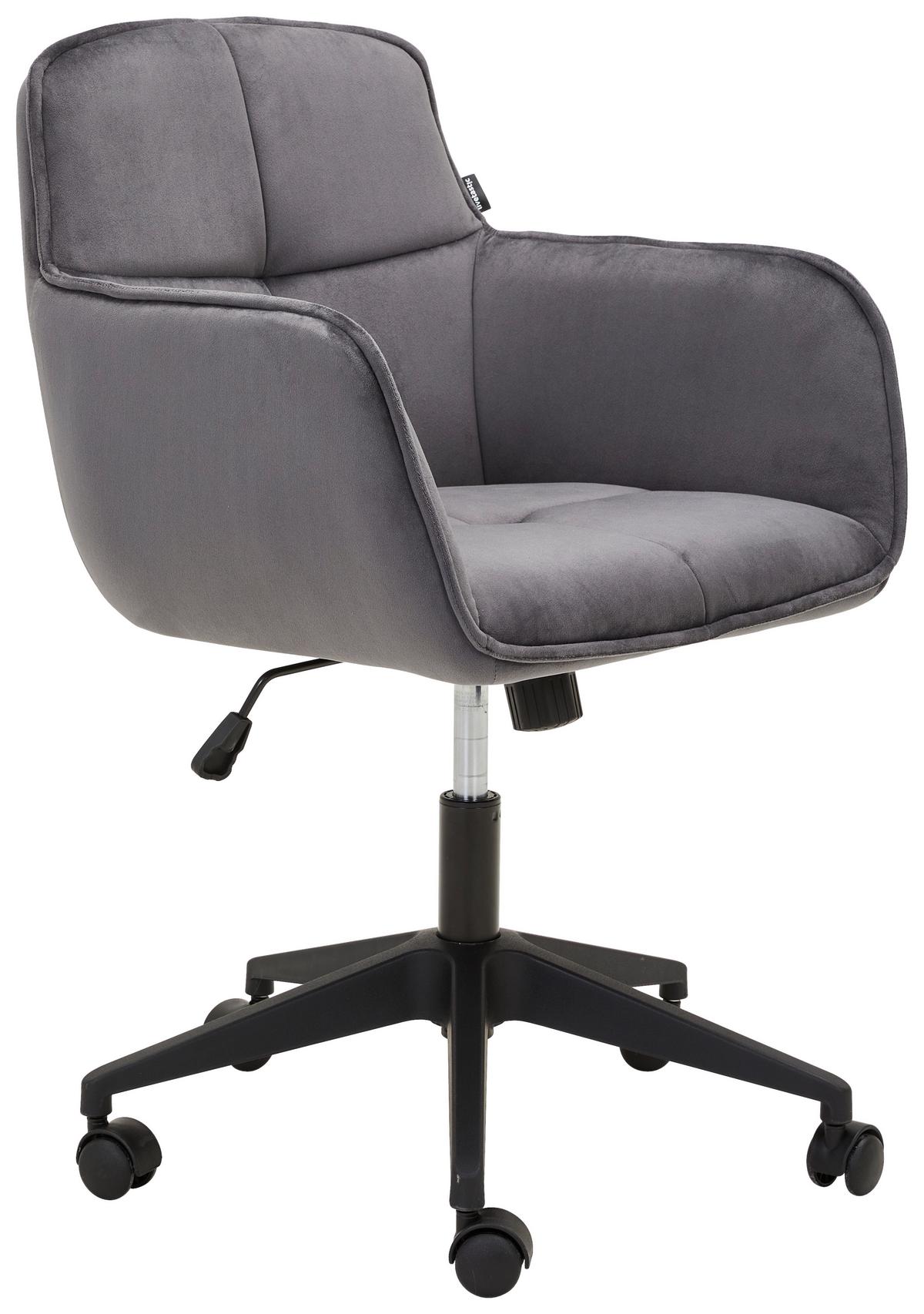 Bürostuhl Salvador Höhenverstellbar Dunkelgrau - Dunkelgrau/Schwarz, MODERN, Kunststoff/Textil (60/80-90/62cm) - Livetastic