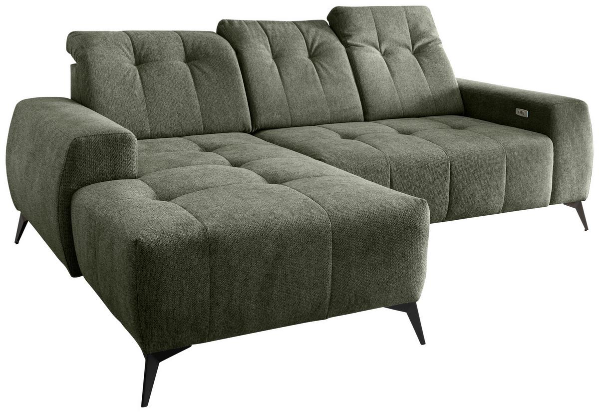 Ecksofa Sano, Grün S: 180x258 cm - Schwarz/Grün, MODERN, Textil (180/258cm) - Livetastic