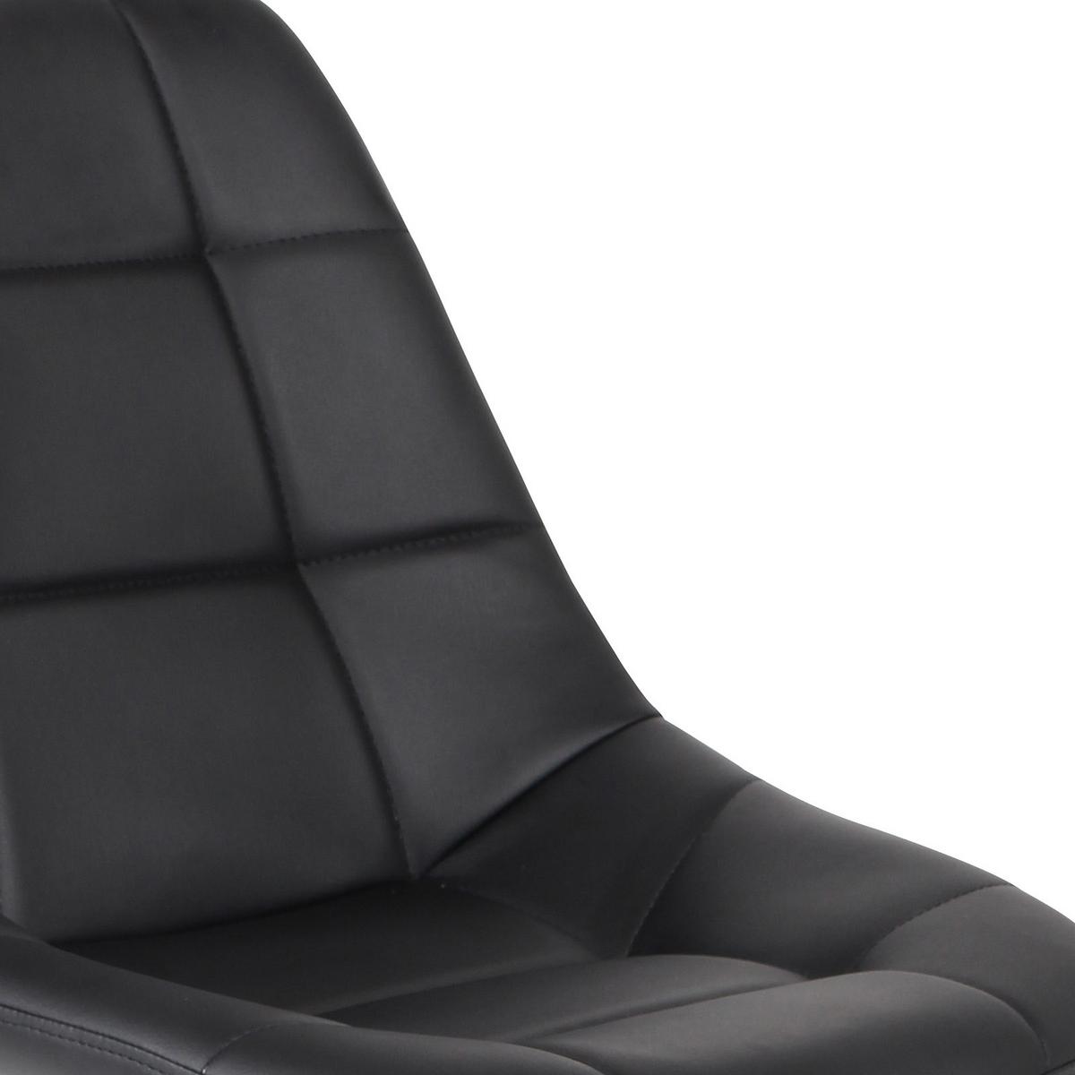 Bürostuhl Rudolf Lederlook Schwarz - Schwarz, MODERN, Kunststoff/Textil (52/81-89/53,5cm)