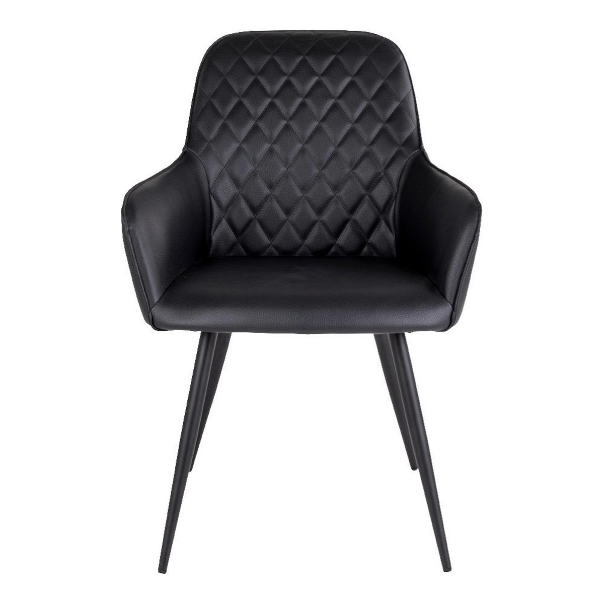 Armlehnstuhl-Set Harbo Schwarz B: 57 cm - Schwarz, MODERN, Textil/Metall (57/87/65cm) - MID.YOU