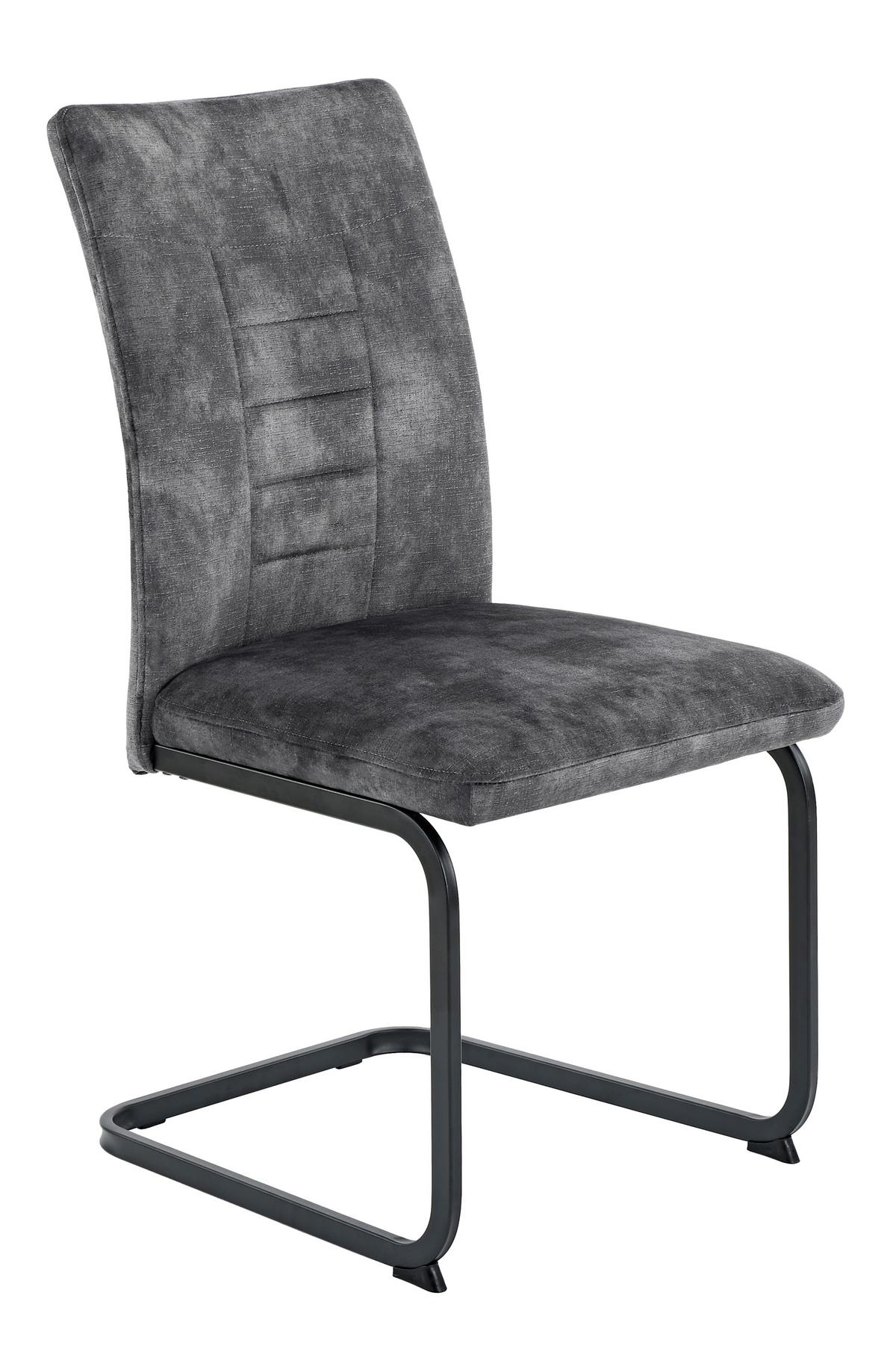 Schwingstuhl-Set Gela S 4er-Set - Anthrazit/Schwarz, MODERN, Textil/Metall (49/98/61cm) - MID.YOU