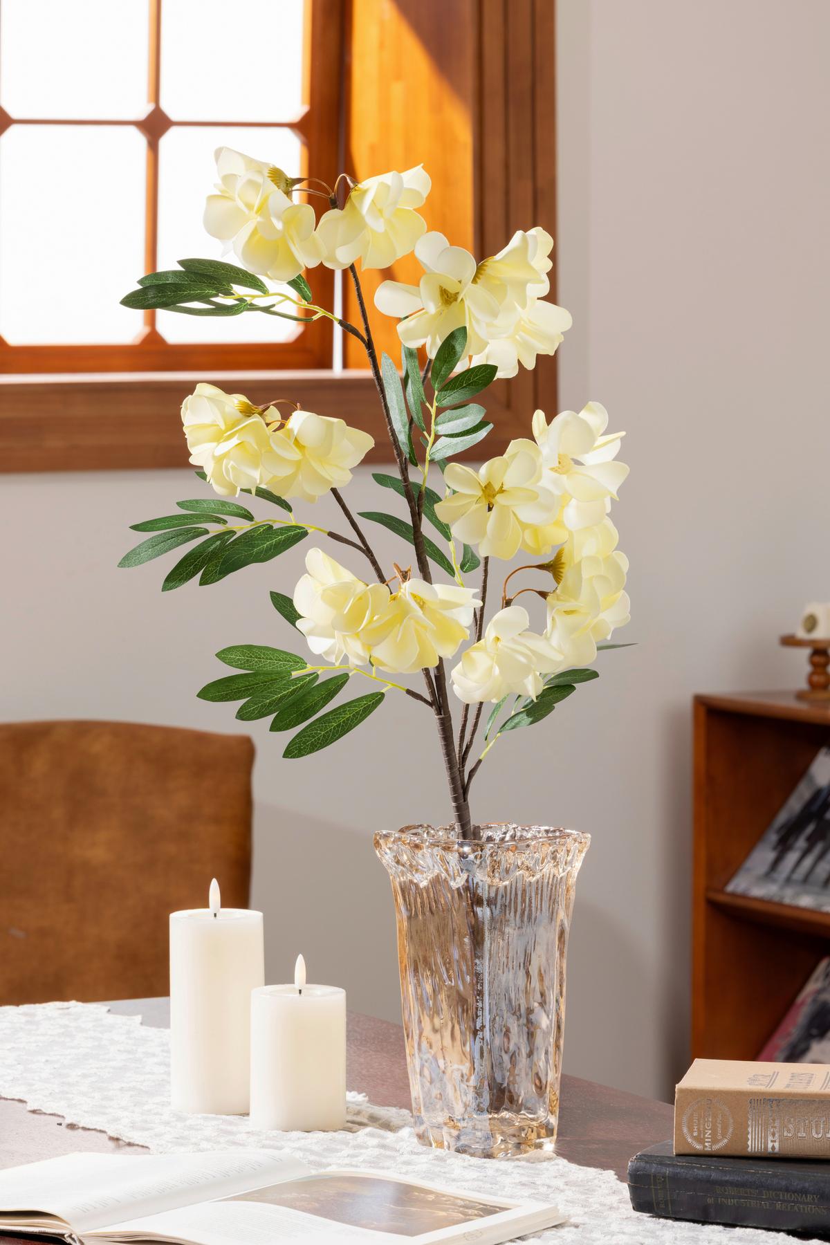 Kunstblume Ilena - Gelb/Braun, KONVENTIONELL, Papier/Kunststoff (102cm) - Luca Bessoni