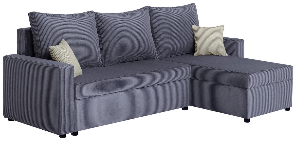Ecksofa Star - Dunkelgrau/Creme, Design, Holzwerkstoff/Textil (228/147cm) - P & B