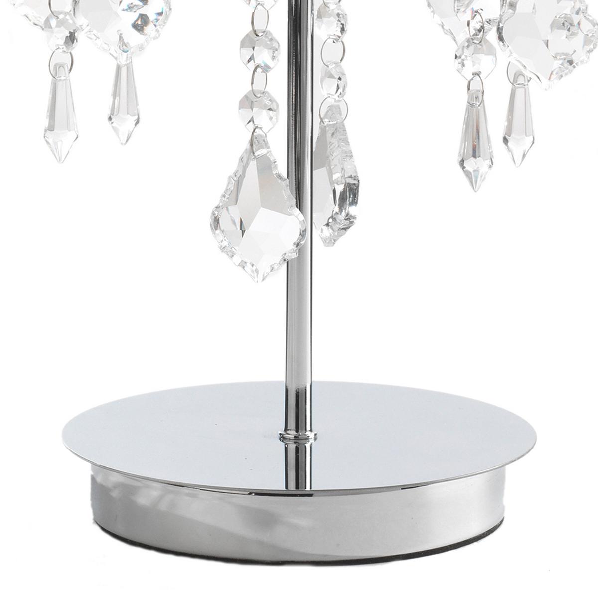 Kristall-Tischleuchte Chromfarben D: 25 cm 6w - Chromfarben, KONVENTIONELL, Glas/Metall (25/45cm)